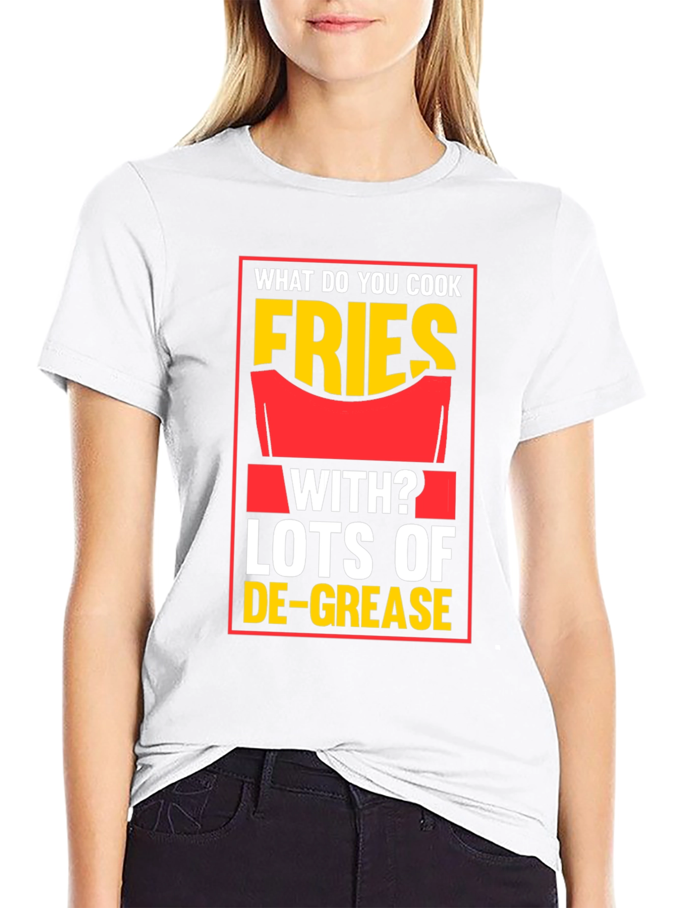 Fries With Lots of De-Grease Black T-Shirt