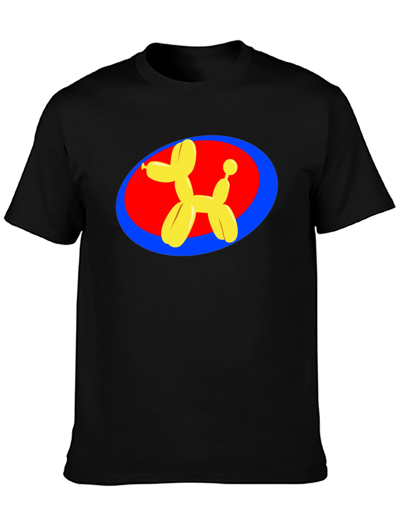 Balloon Dog Graphic Tee - Black Cotton T-Shirt