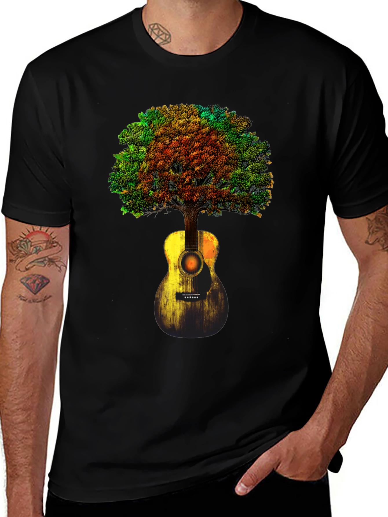 Guitar Tree Graphic T-Shirt - Music Lover Tee