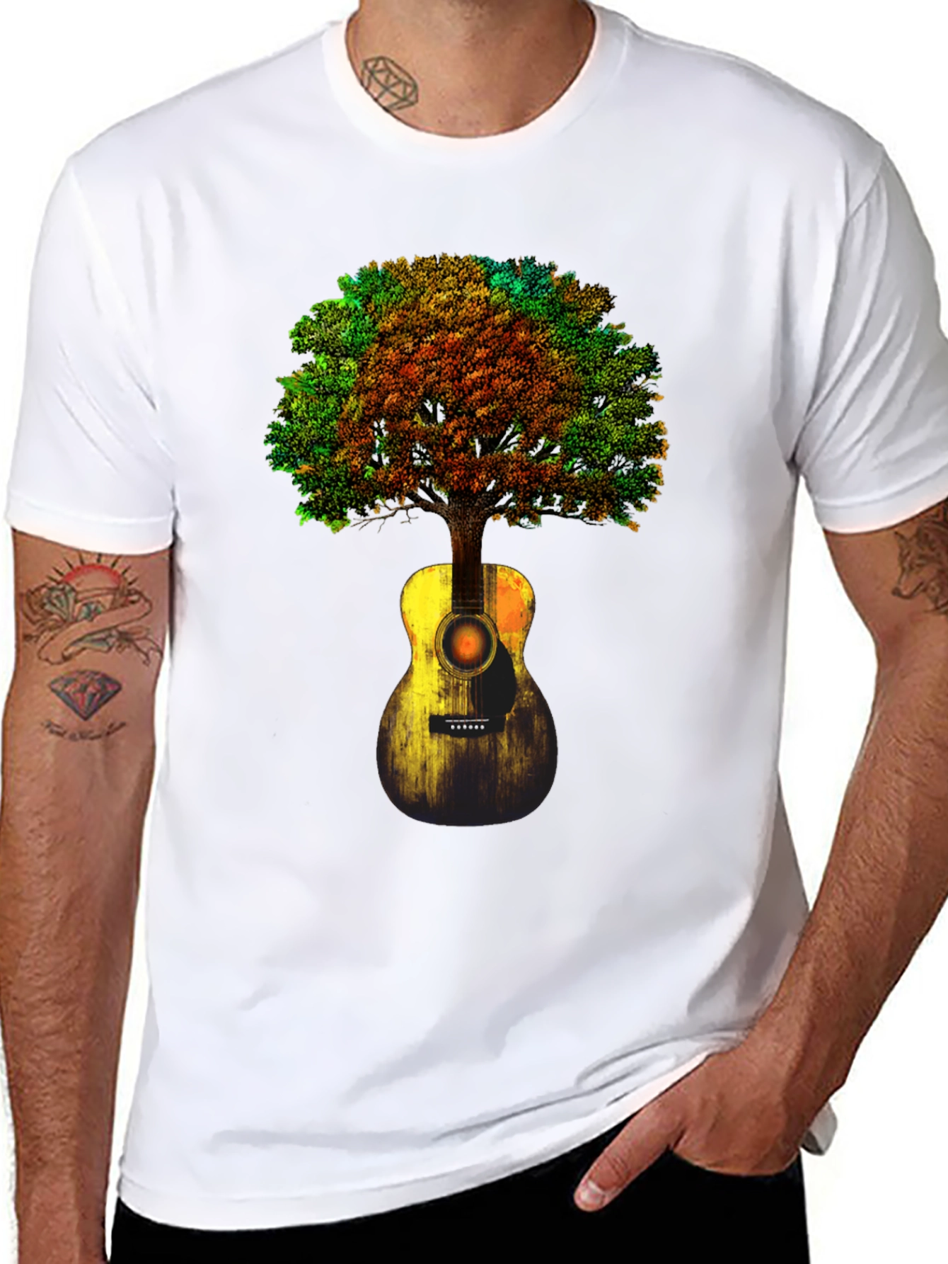Guitar Tree Graphic T-Shirt - Music Lover Tee