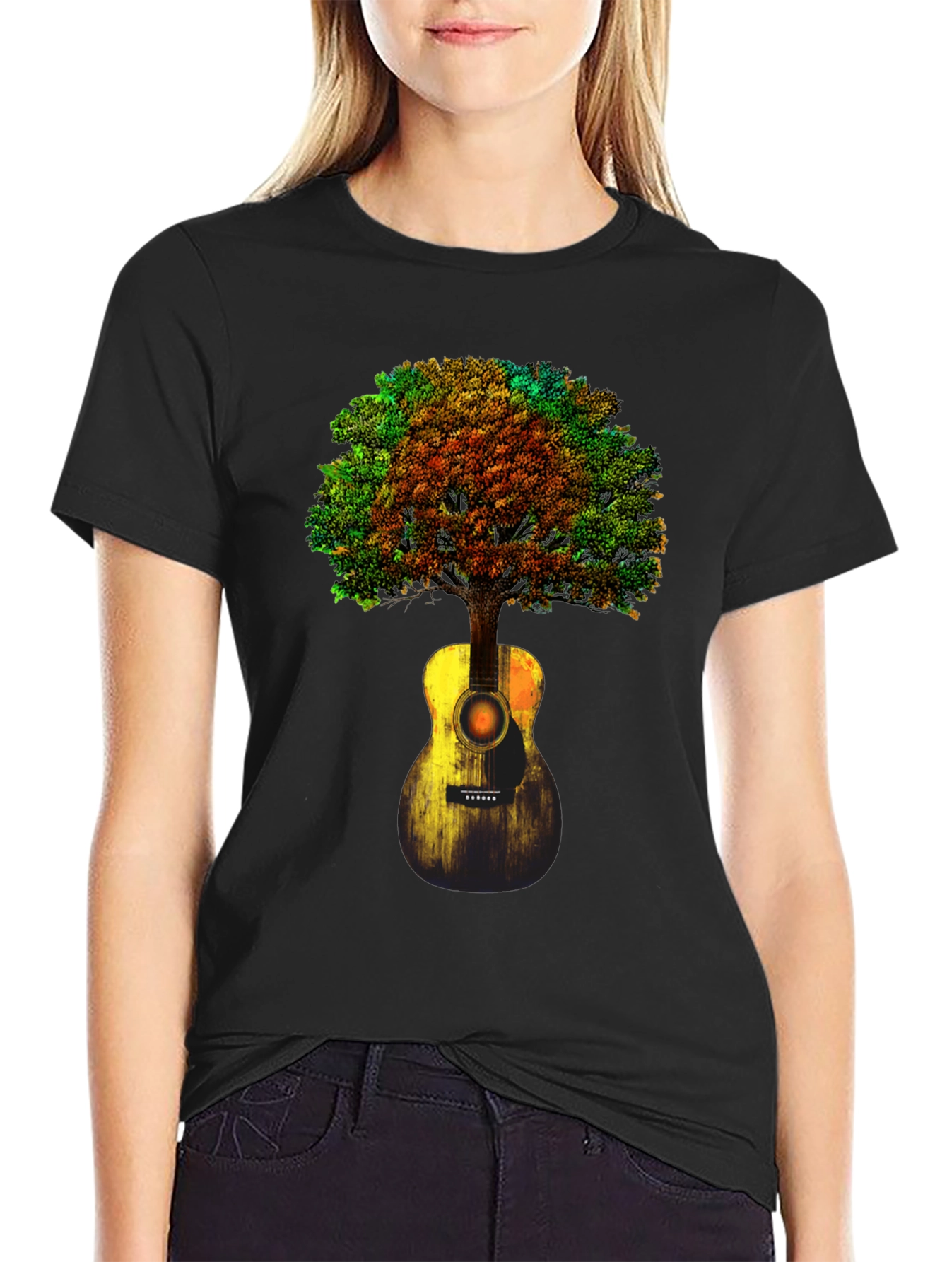 Guitar Tree Graphic T-Shirt - Music Lover Tee