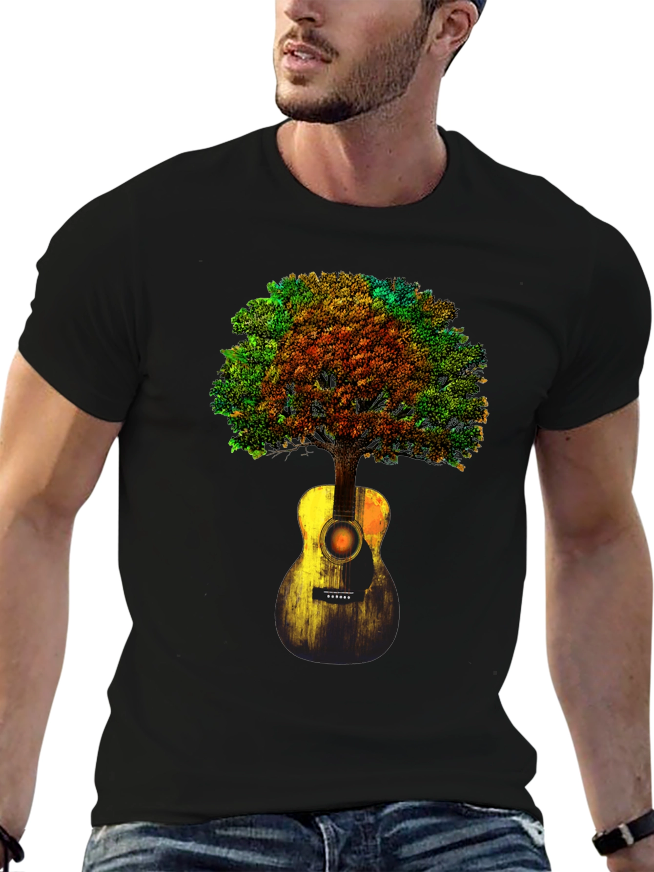 Guitar Tree Graphic T-Shirt - Music Lover Tee