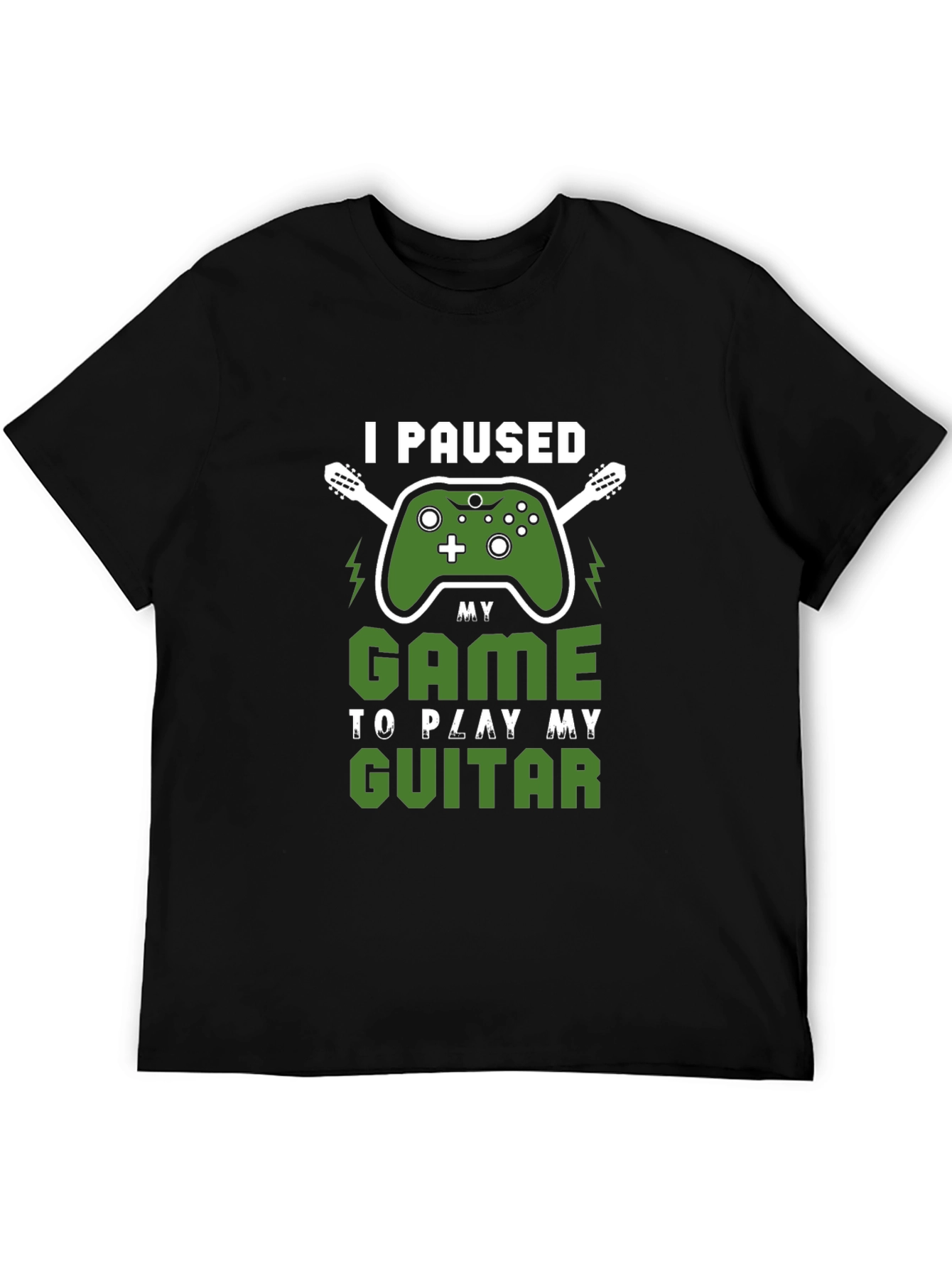 Gamer Guitarist T-Shirt - Paused My Game Graphic Tee