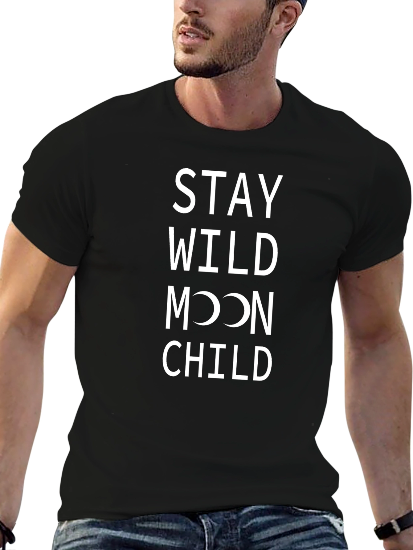 Stay Wild Moon Child Graphic Tee - Black