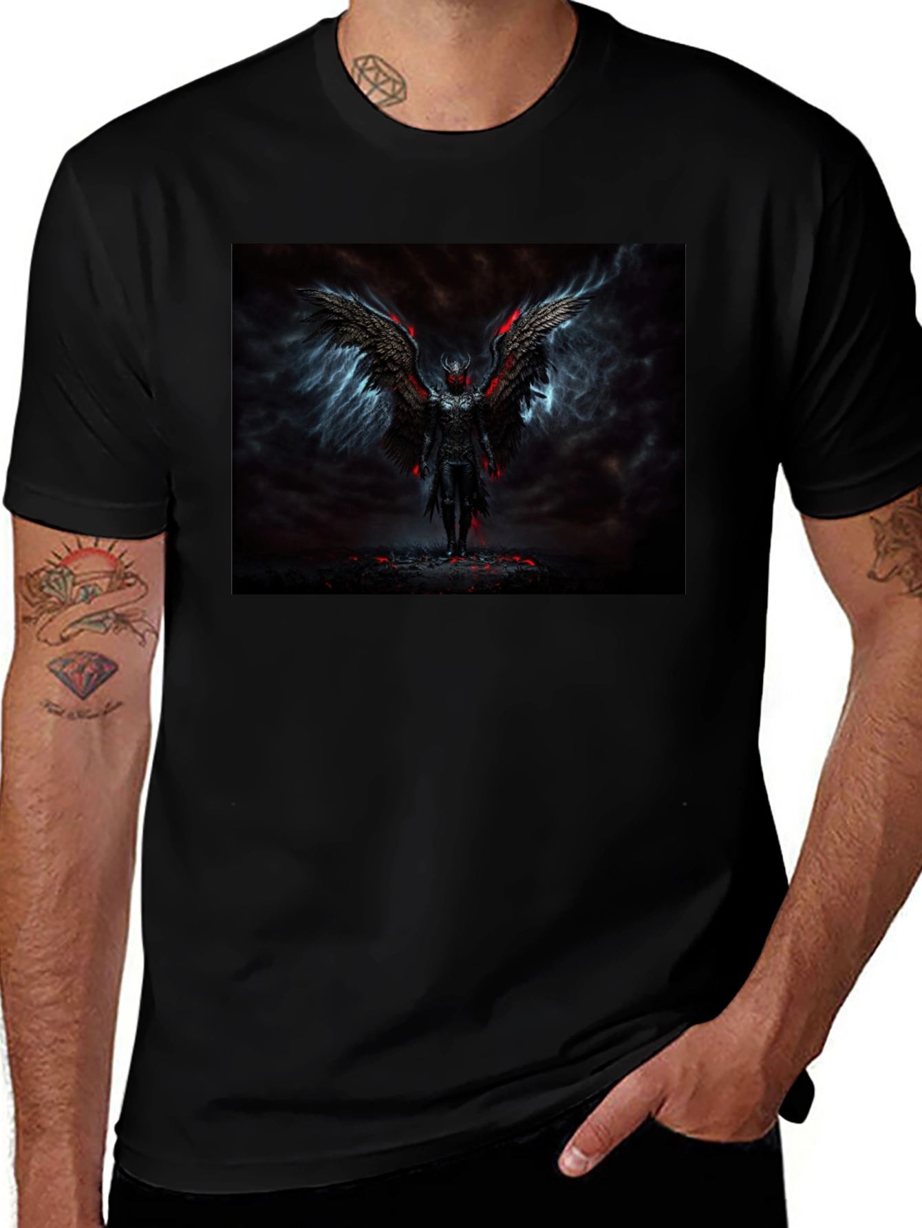 Dark Angel Wings T-Shirt Graphic Tee