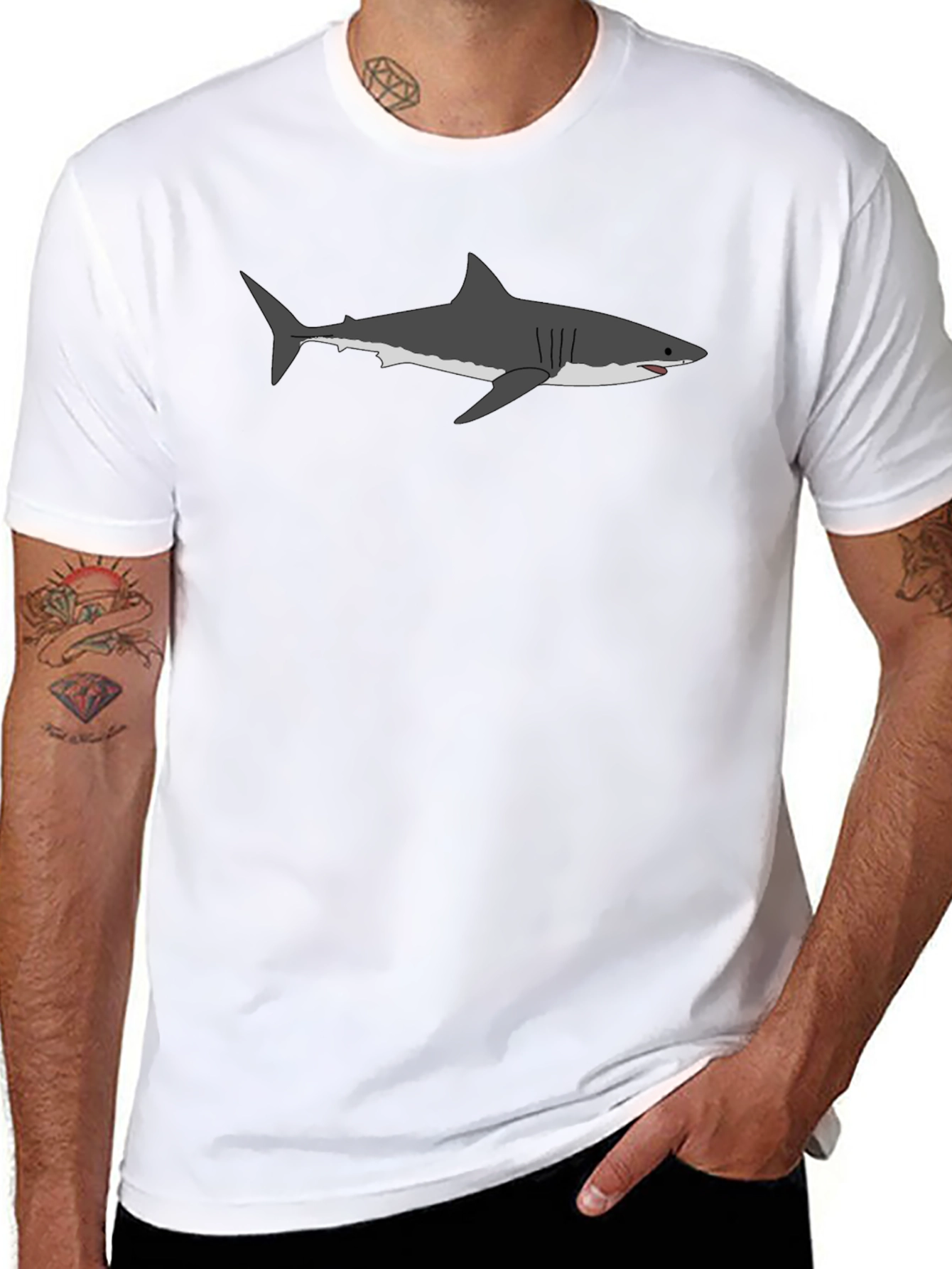 Shark Graphic T-Shirt - Mens Black Tee
