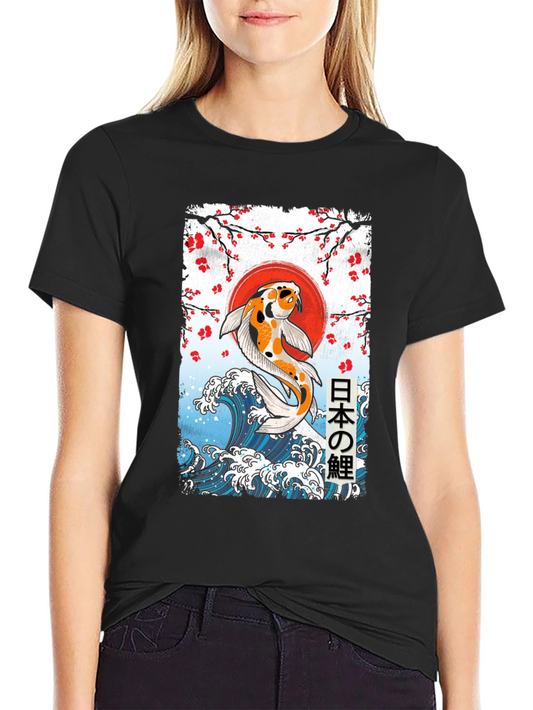 Koi Fish Graphic T-Shirt - Japanese Art Tee