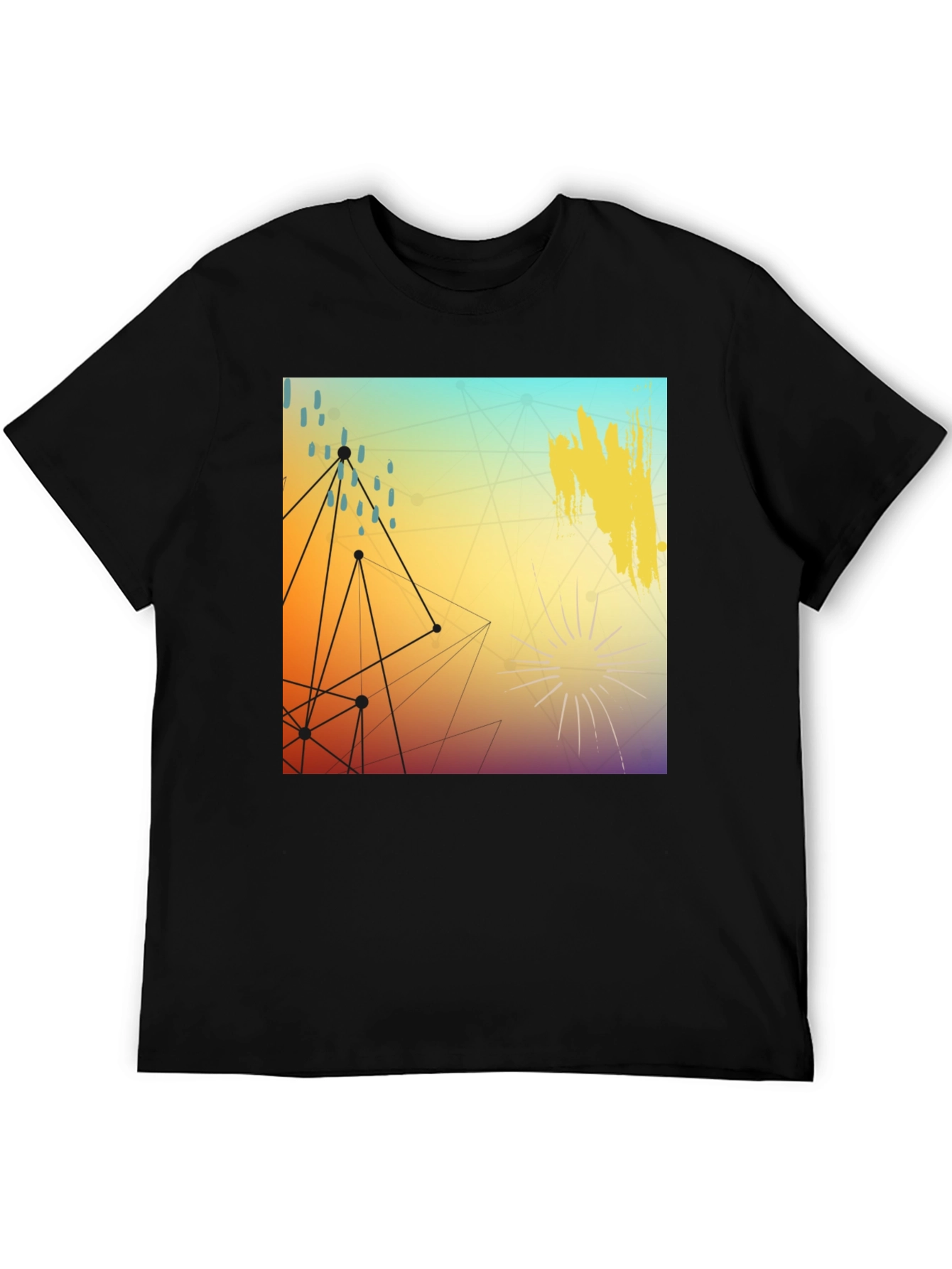 Modern Art Graphic Tee - Stylish Black T-Shirt