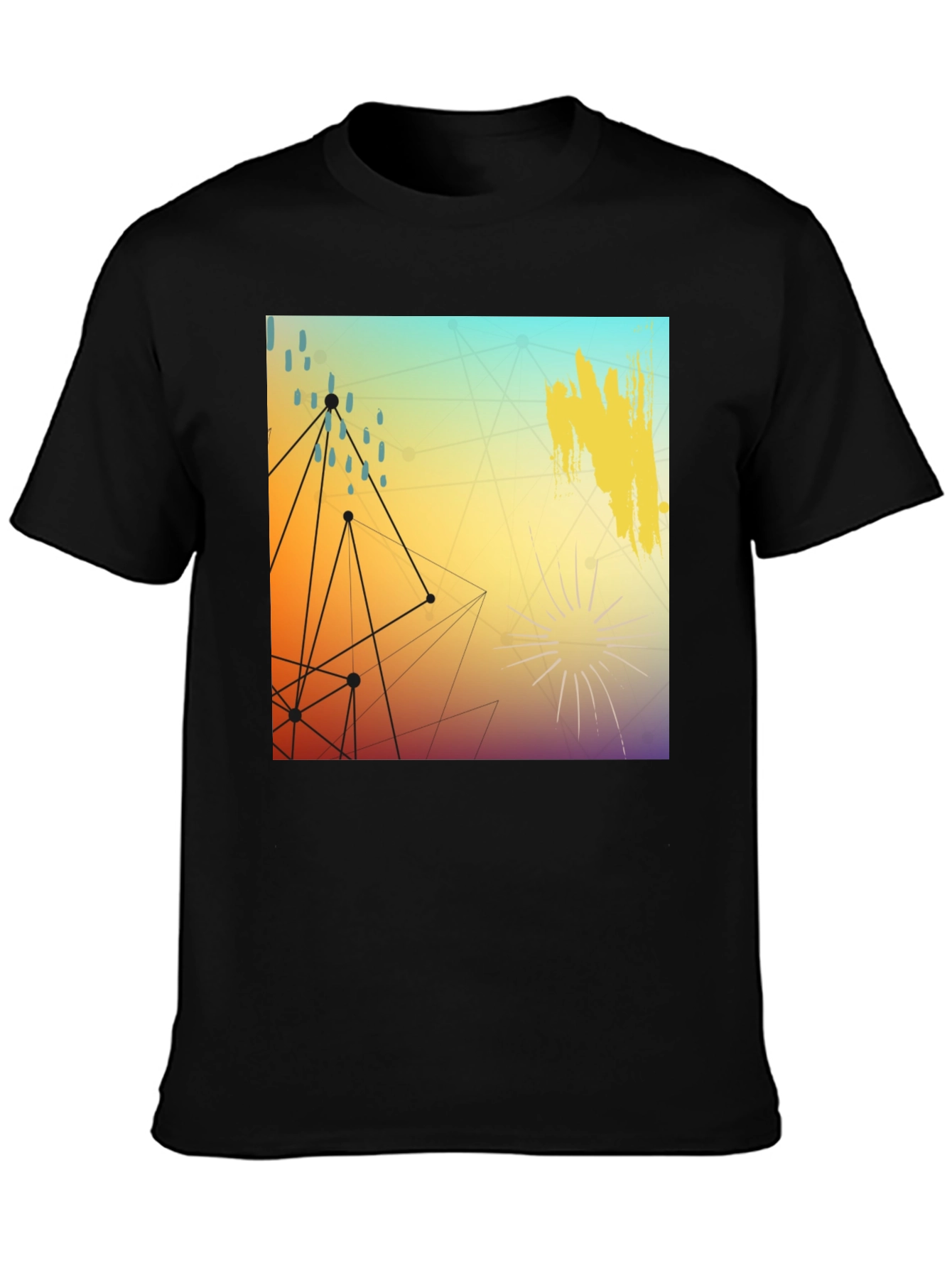 Modern Art Graphic Tee - Stylish Black T-Shirt