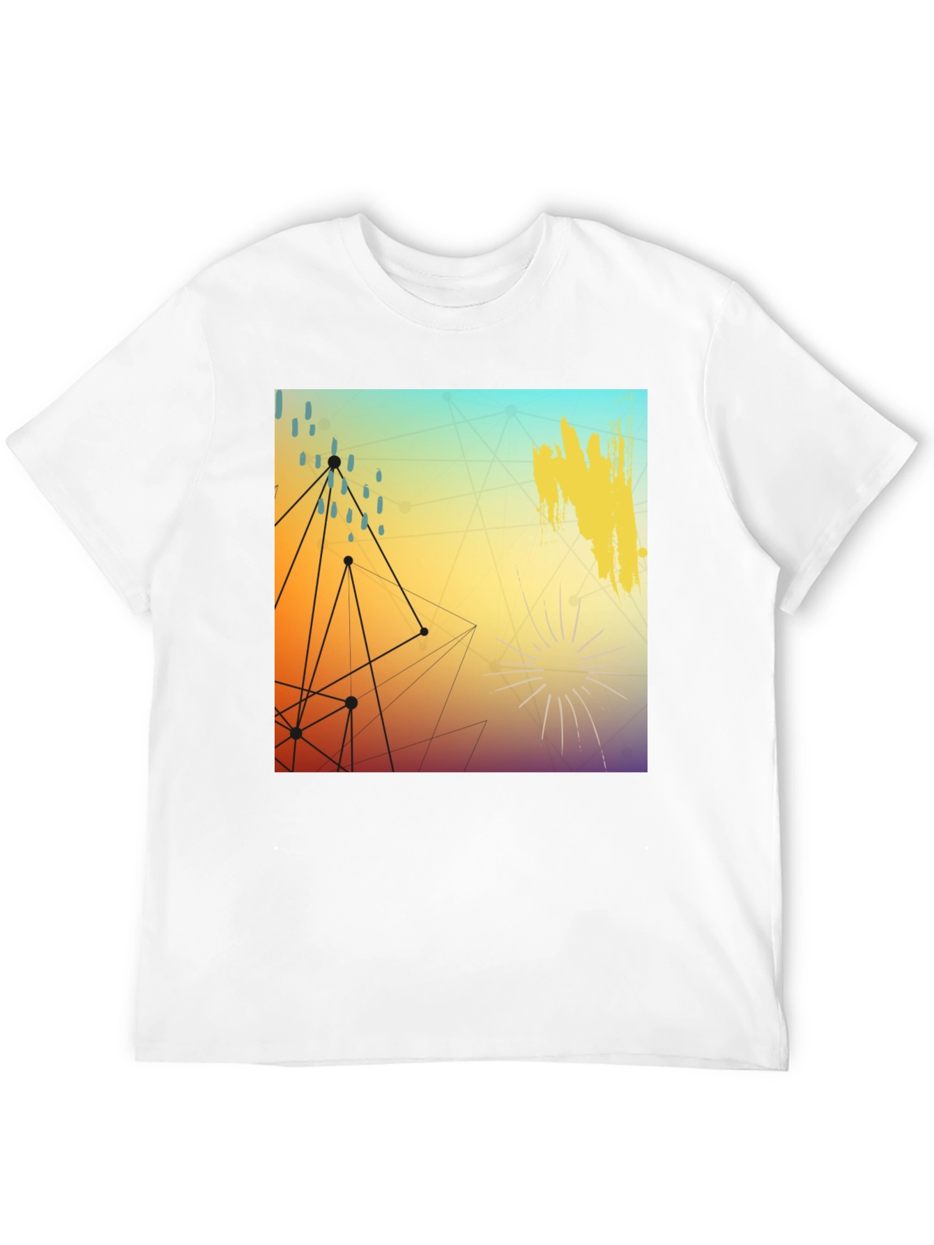 Modern Art Graphic Tee - Stylish Black T-Shirt