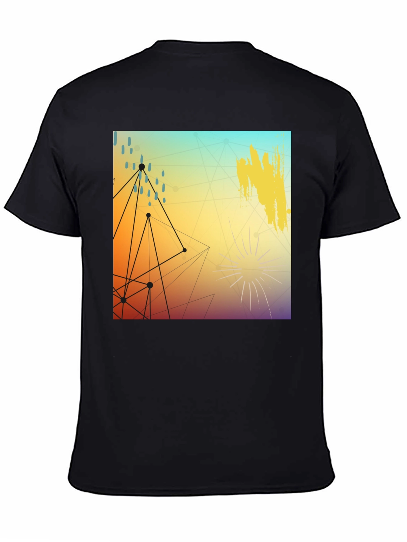 Modern Art Graphic Tee - Stylish Black T-Shirt