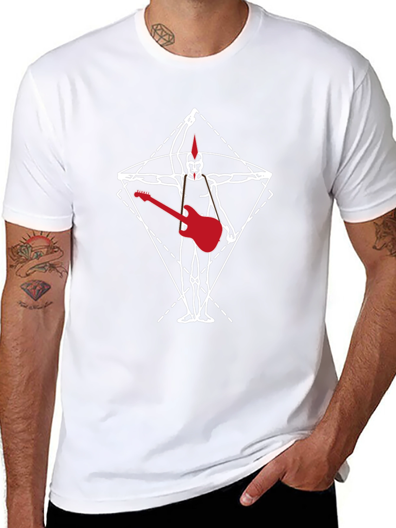 Vitruvian Punk Guitar T-Shirt