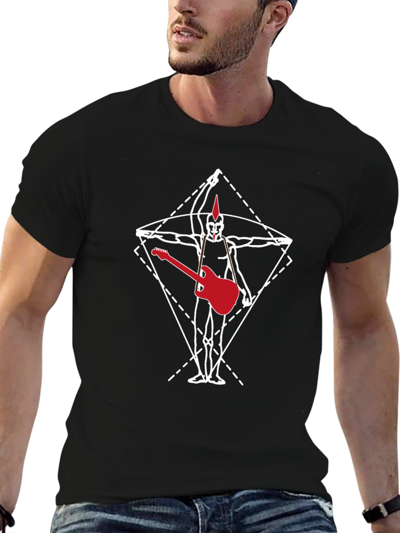 Vitruvian Punk Guitar T-Shirt