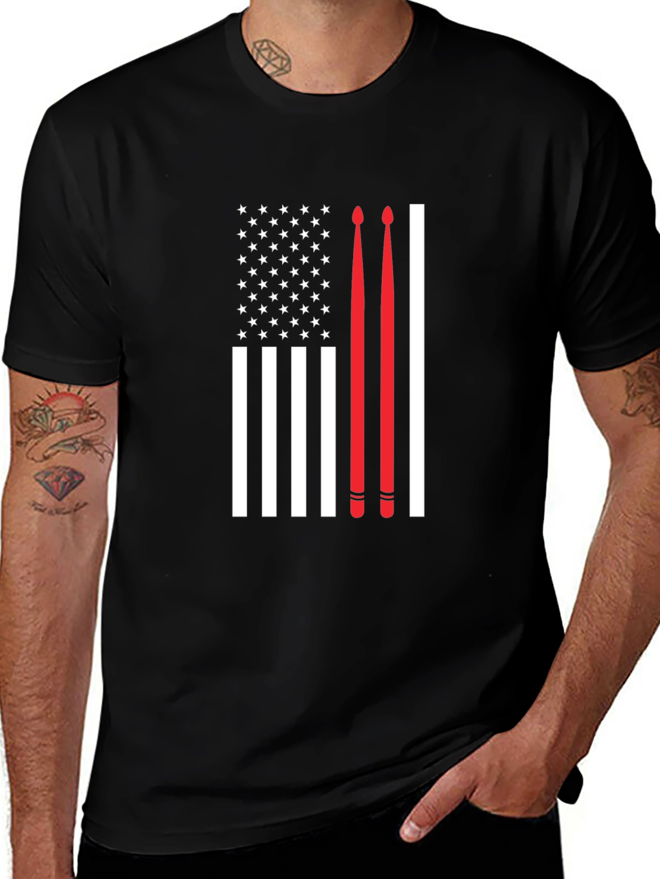 Drummer American Flag T-Shirt