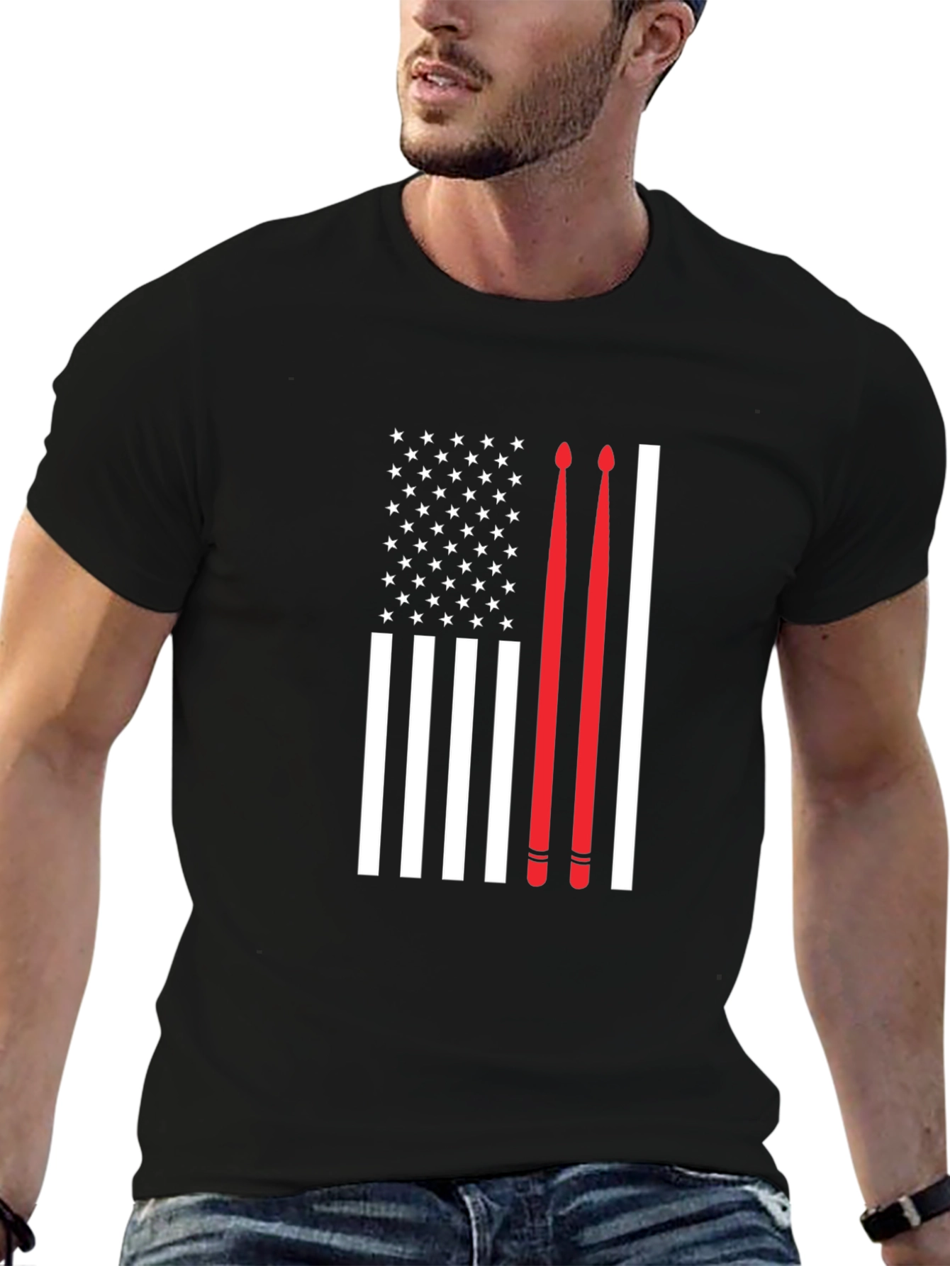 Drummer American Flag T-Shirt