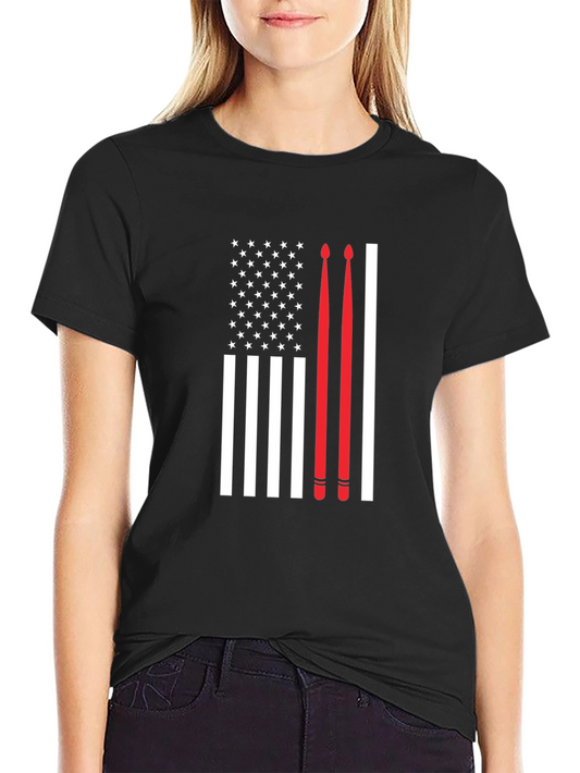Drummer American Flag T-Shirt