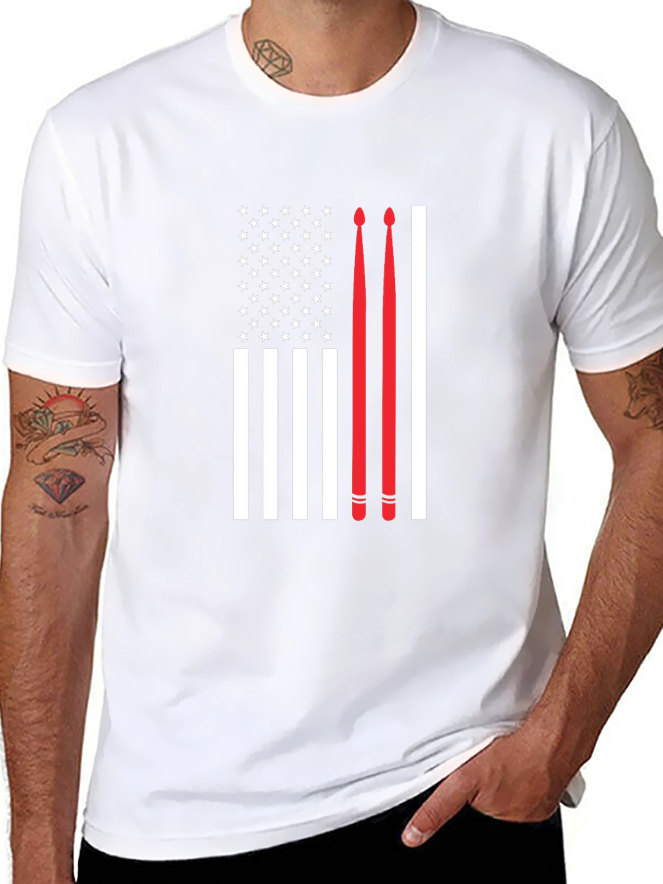 Drummer American Flag T-Shirt