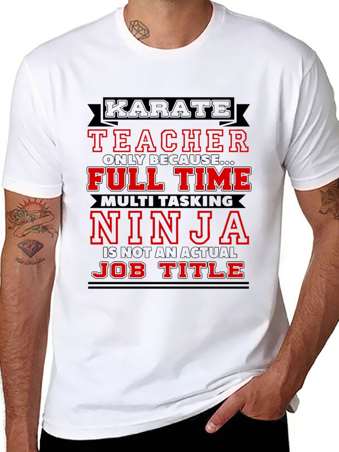 Karate Teacher Ninja Job Title Graphic T-Shirt