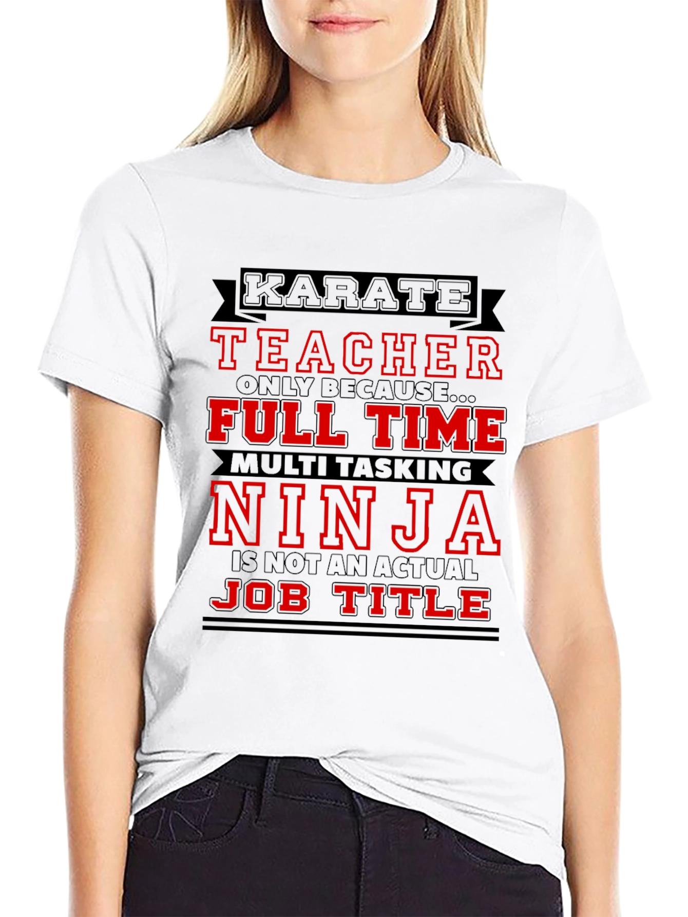 Karate Teacher Ninja Job Title Graphic T-Shirt