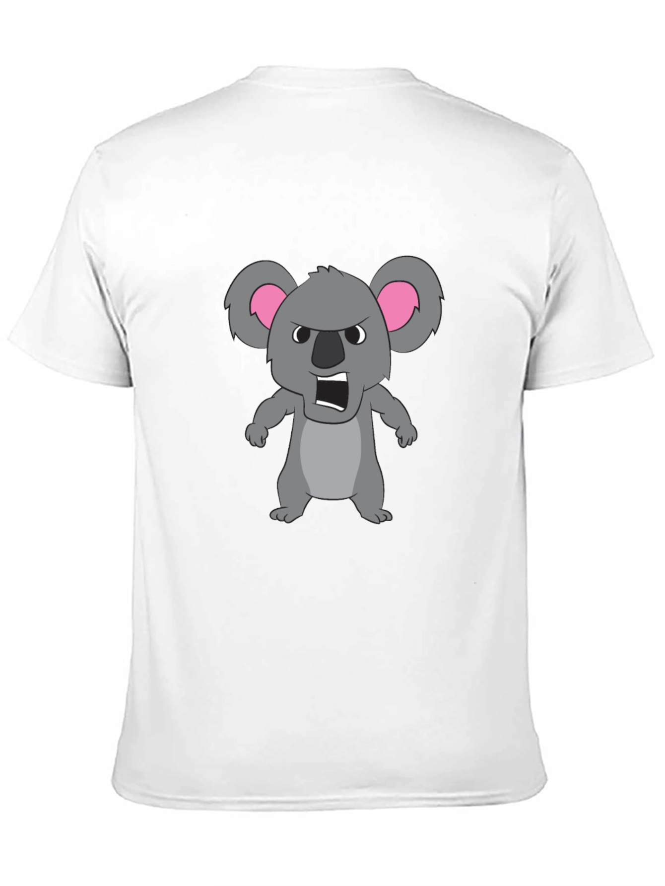 Angry Koala Cartoon Graphic Tee - Black
