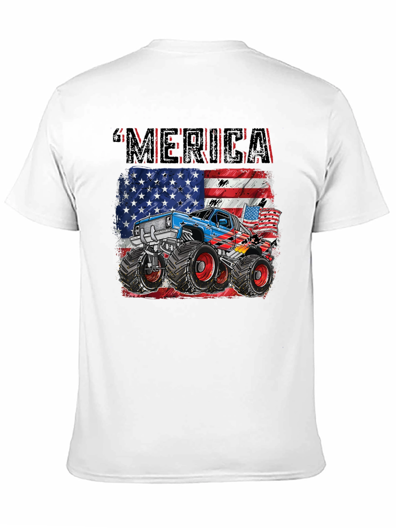 Patriotic Monster Truck Merica T-Shirt