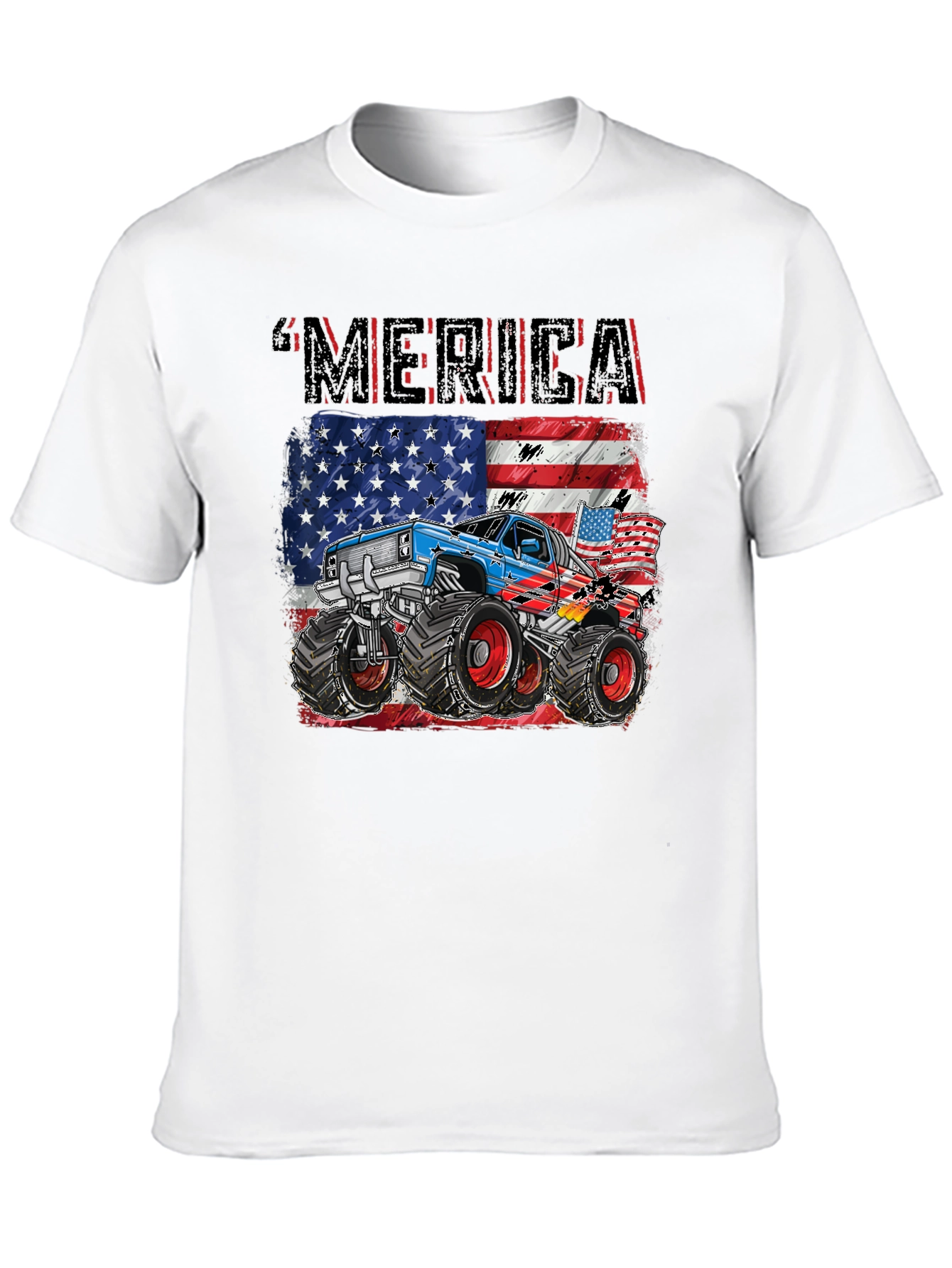 Patriotic Monster Truck Merica T-Shirt