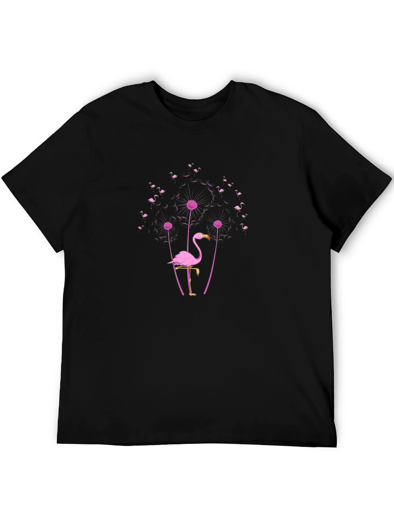 Flamingo Dandelion Graphic T-Shirt