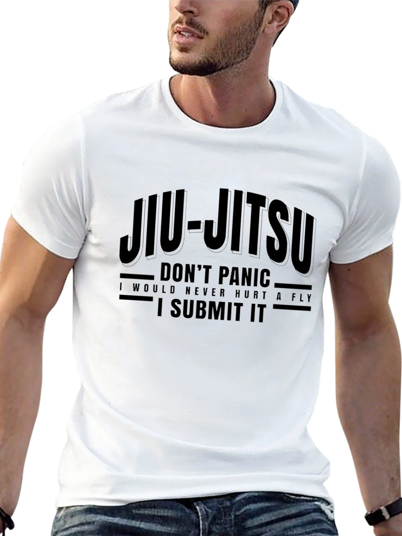 Jiu-Jitsu Dont Panic Graphic Print T-Shirt