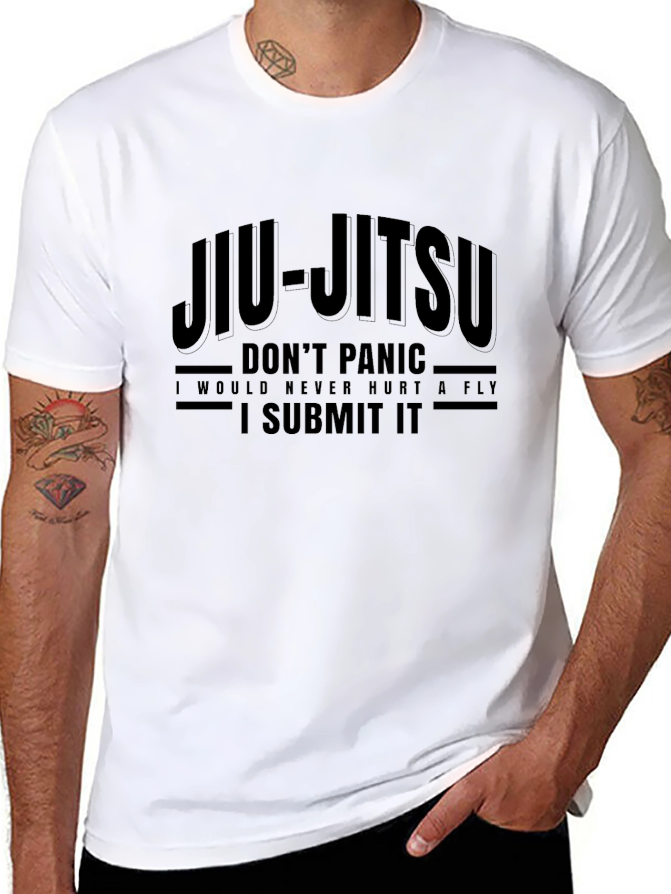 Jiu-Jitsu Dont Panic Graphic Print T-Shirt
