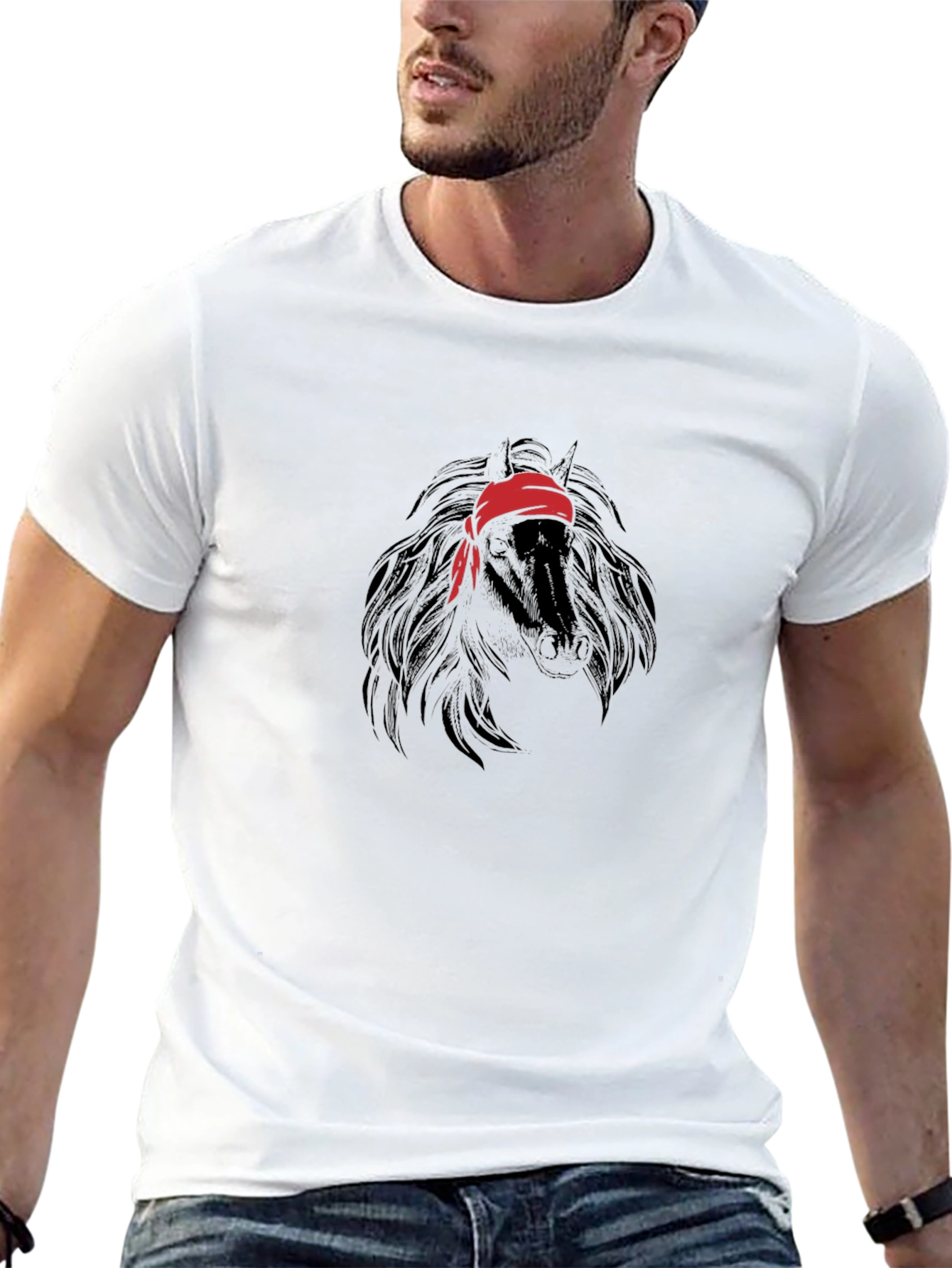 Black Horse Bandana T-Shirt - Unisex
