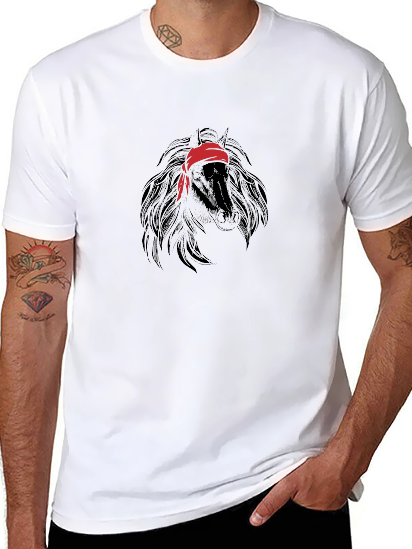 Black Horse Bandana T-Shirt - Unisex