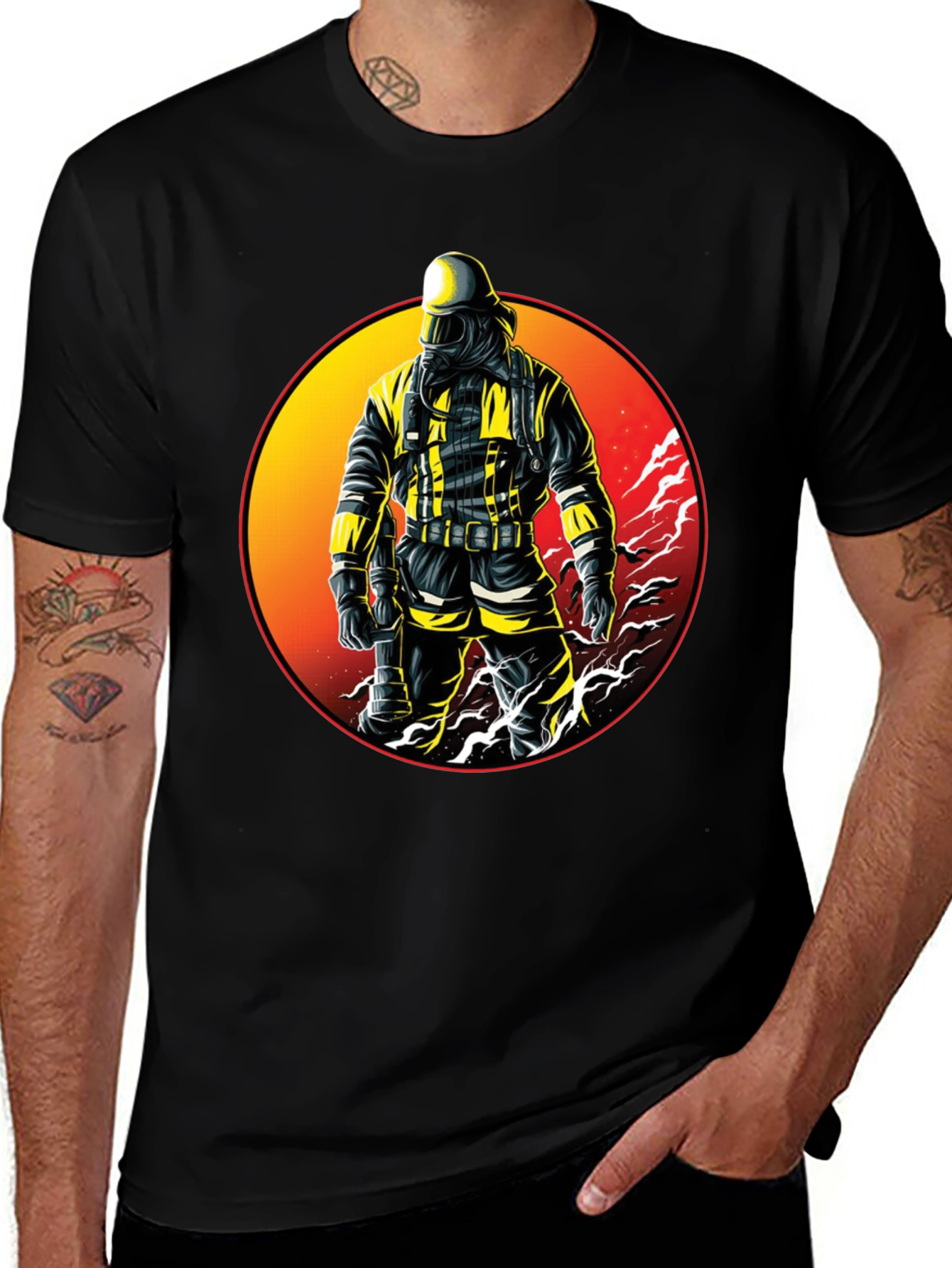 Firefighter Graphic Tee - Bold Fire Rescue Design