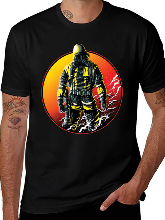 Firefighter Graphic Tee - Bold Fire Rescue Design