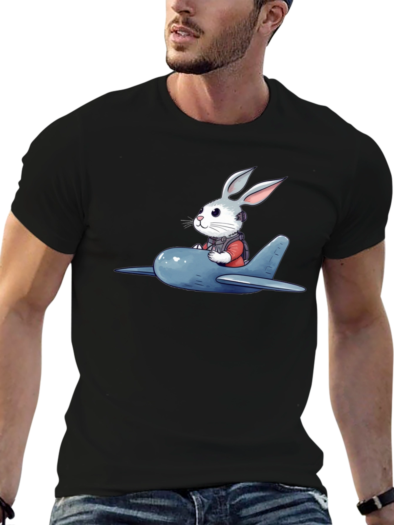 Cartoon Bunny Pilot T-Shirt