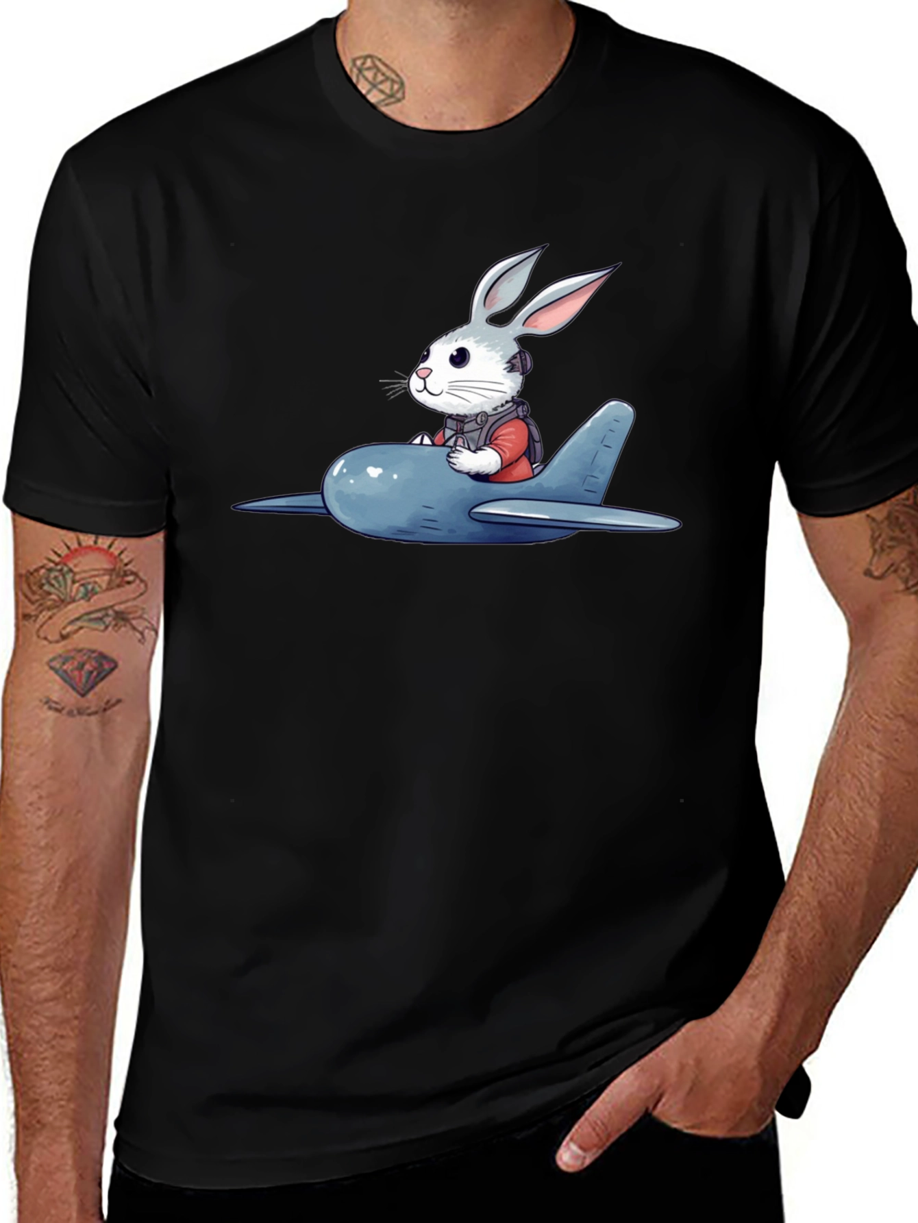 Cartoon Bunny Pilot T-Shirt