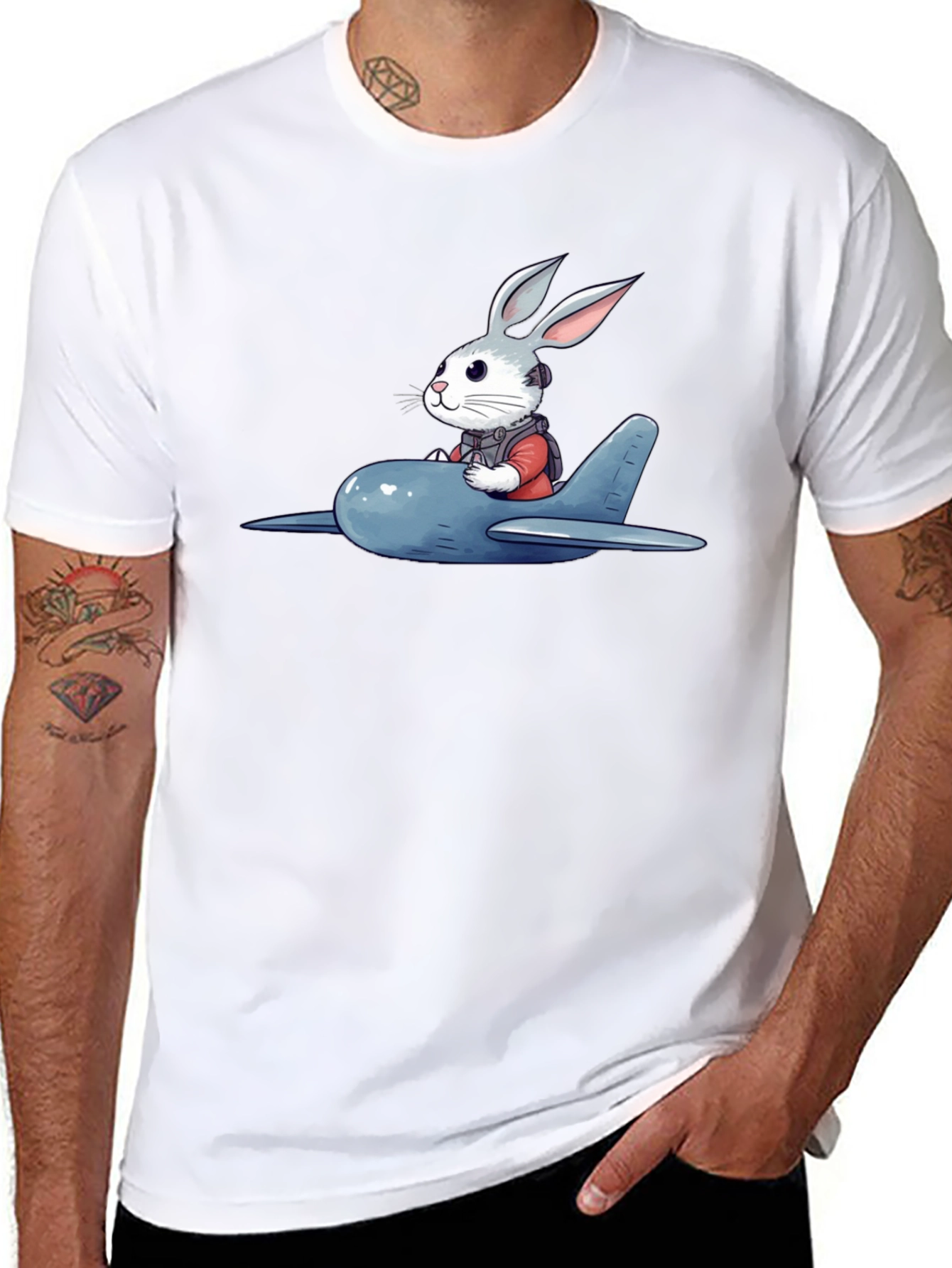 Cartoon Bunny Pilot T-Shirt