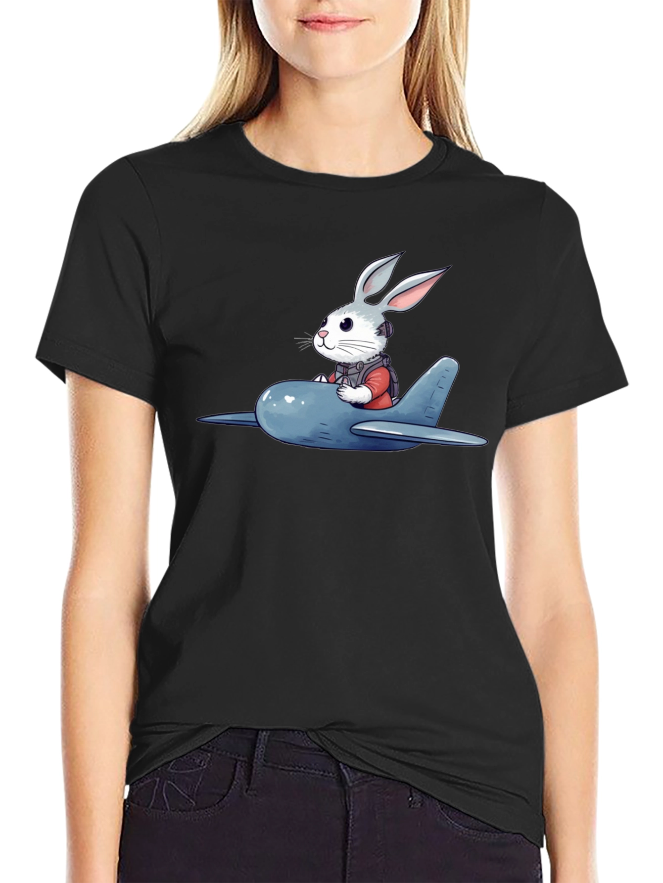 Cartoon Bunny Pilot T-Shirt