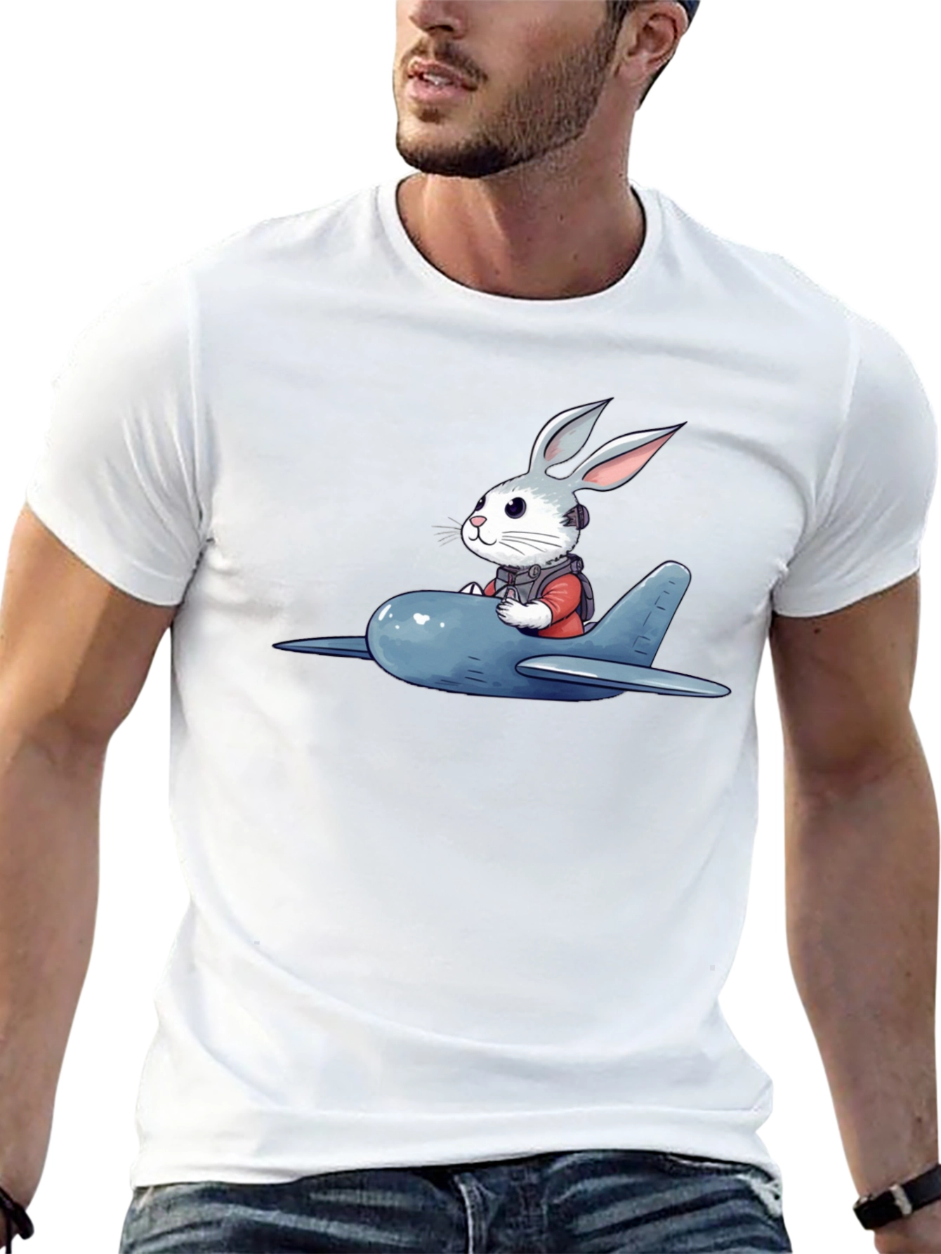 Cartoon Bunny Pilot T-Shirt