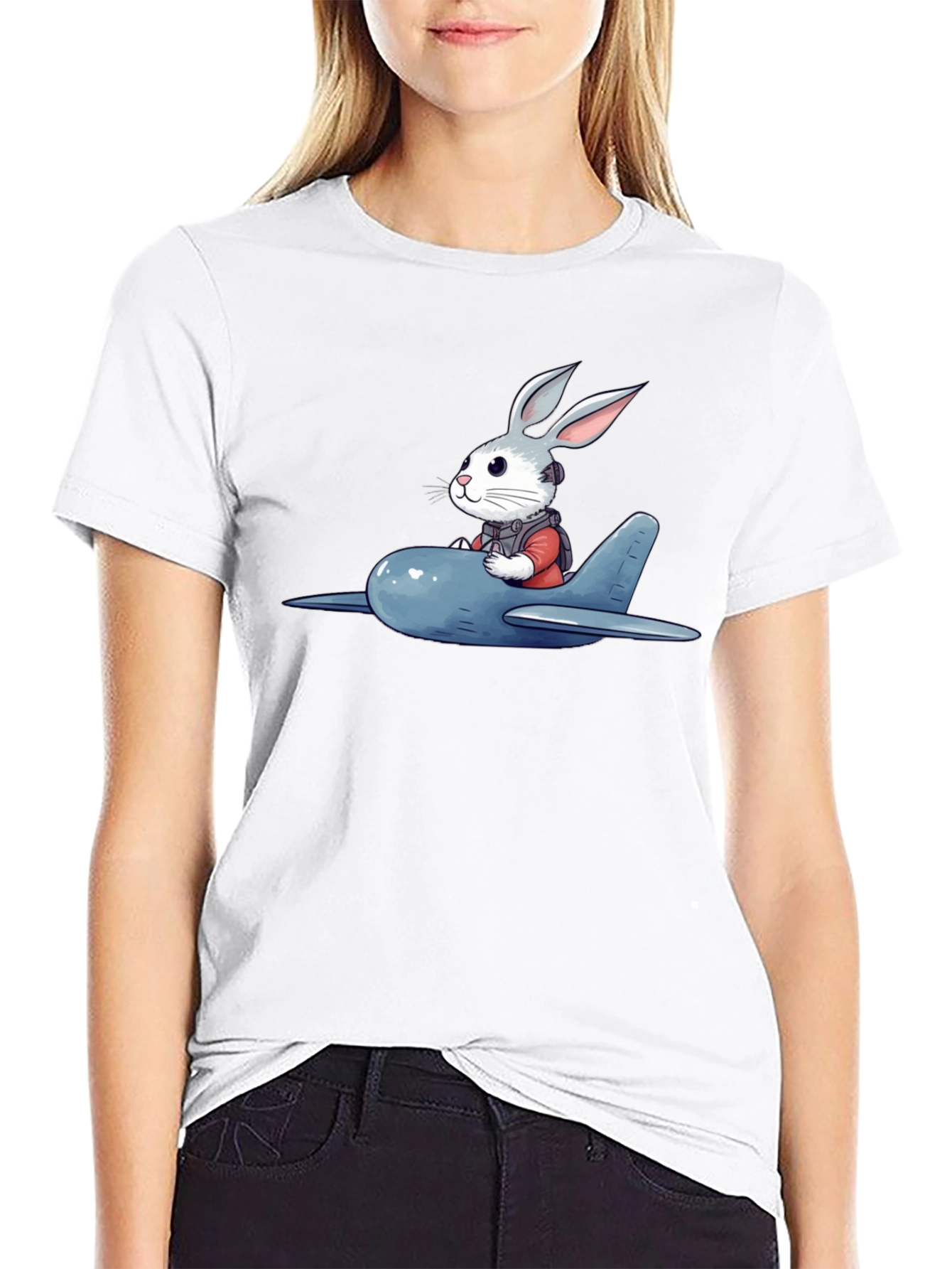 Cartoon Bunny Pilot T-Shirt