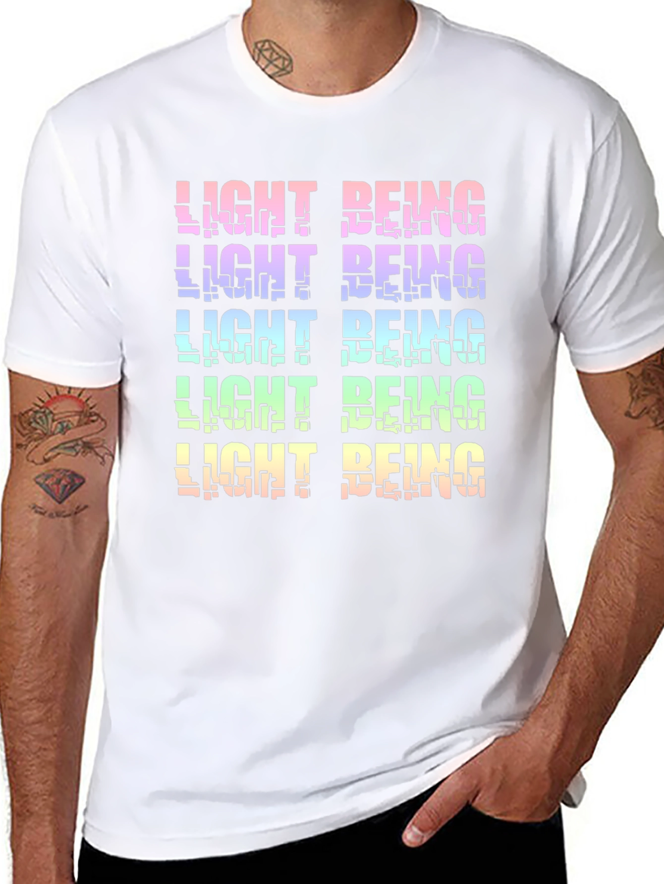 Light Being Graphic Tee - Black Cotton Blend Shirt