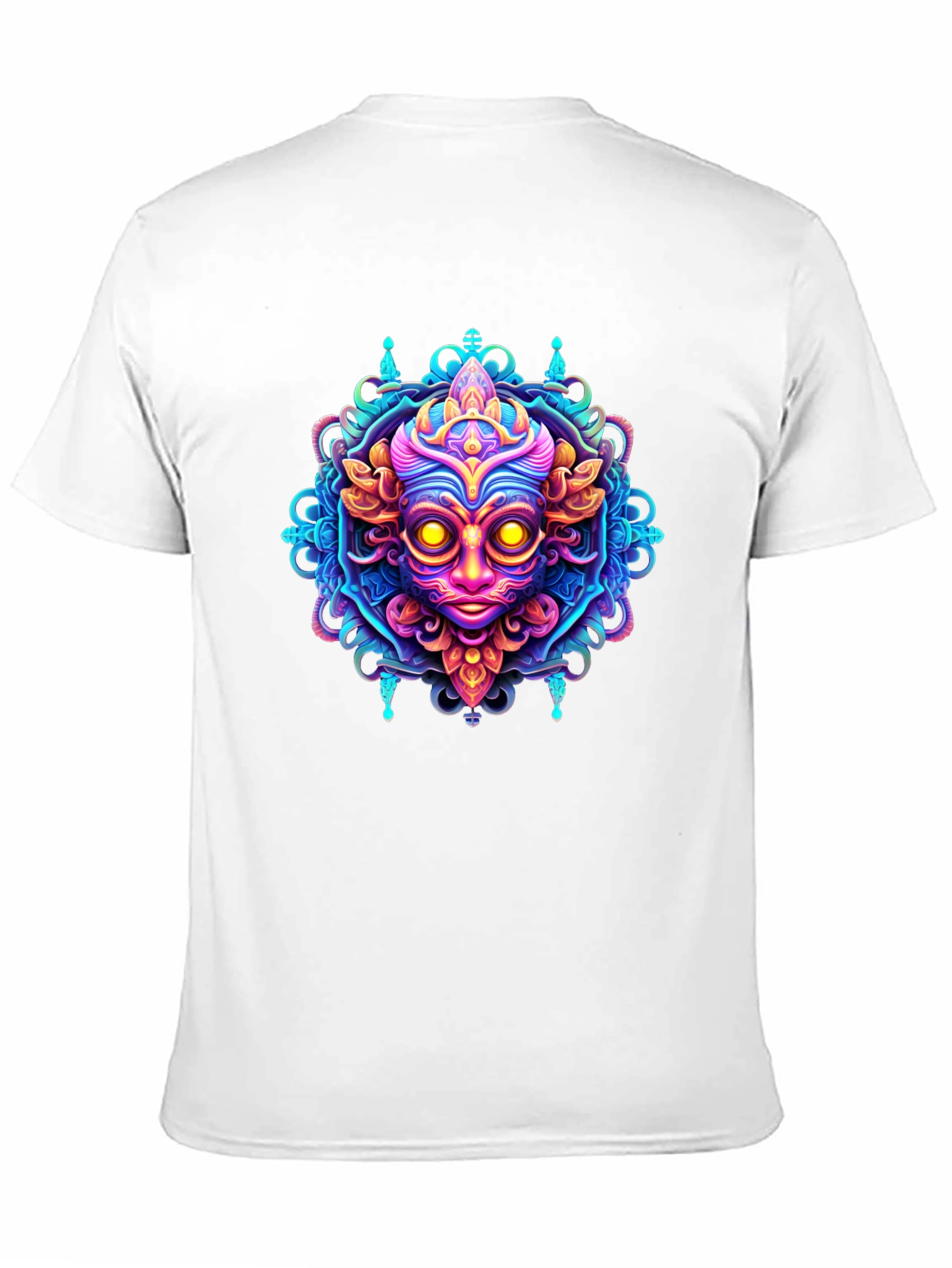 Psychedelic Face Graphic Tee - Bold & Vibrant