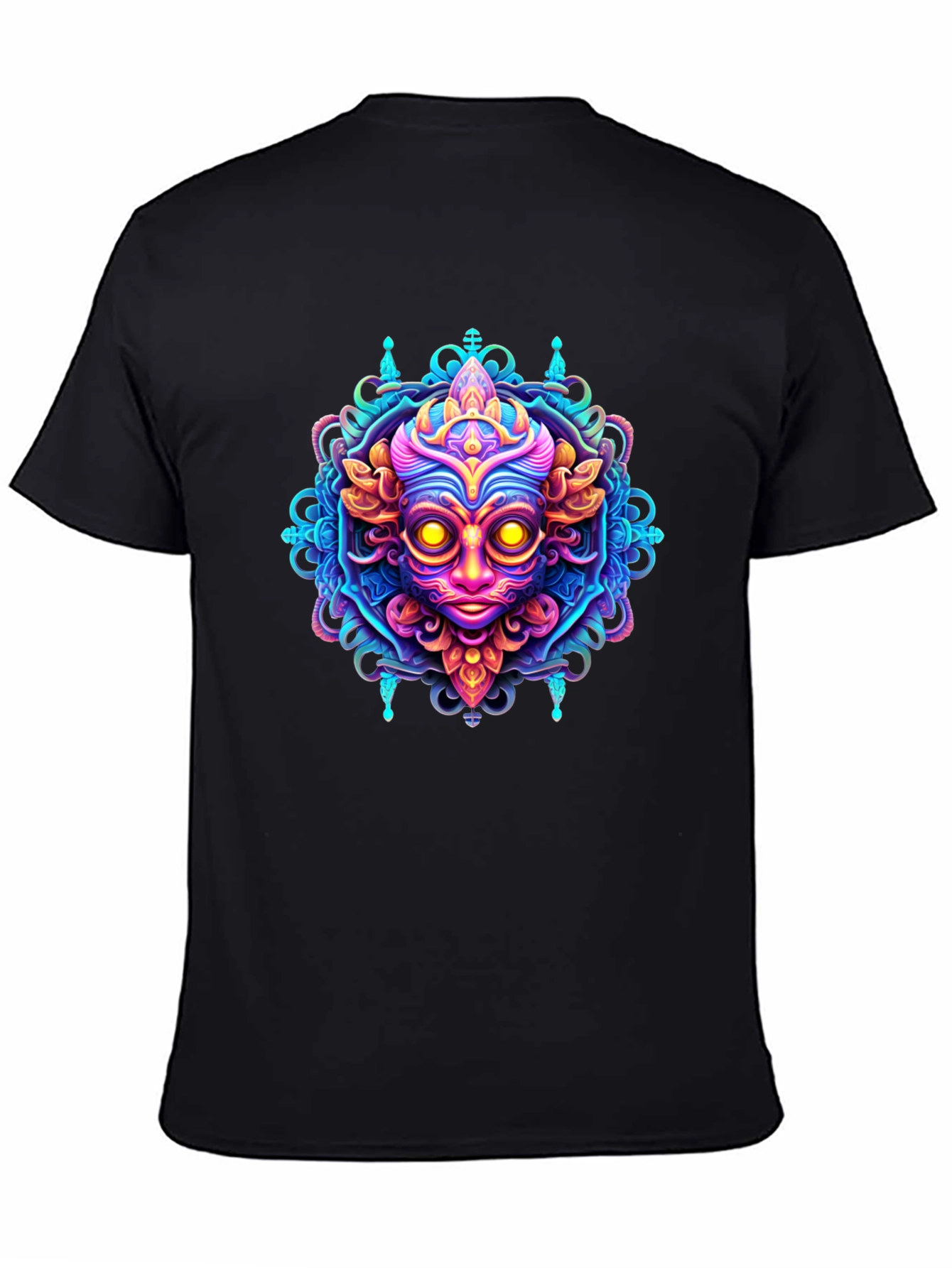 Psychedelic Face Graphic Tee - Bold & Vibrant