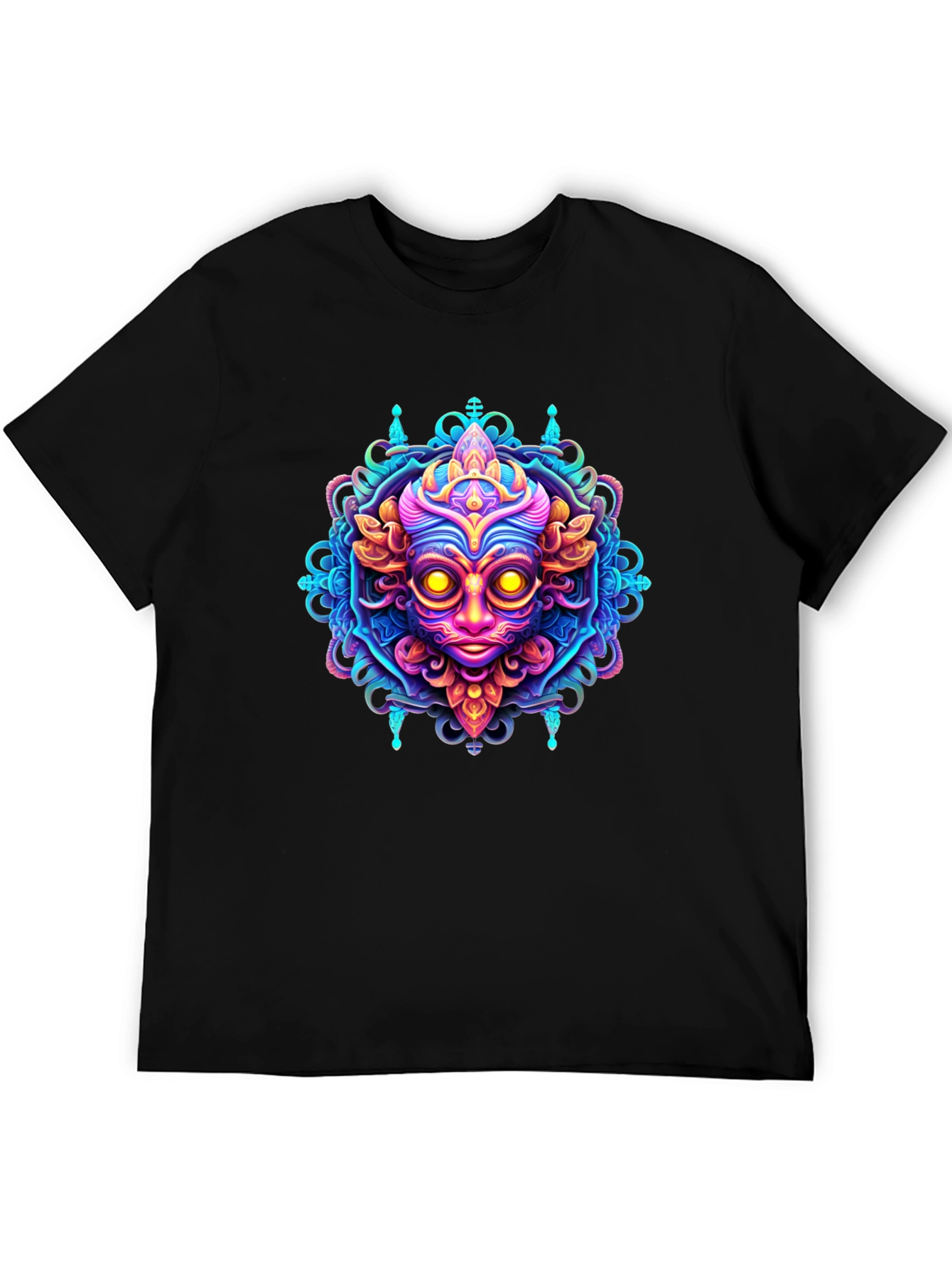 Psychedelic Face Graphic Tee - Bold & Vibrant