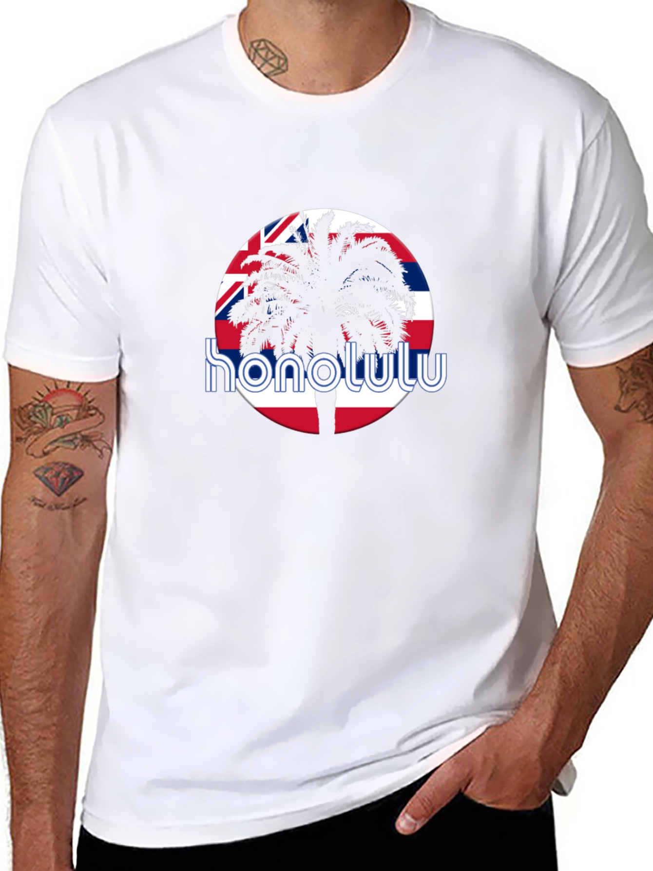 Honolulu Graphic Tee - Tropical Palm Tree T-Shirt
