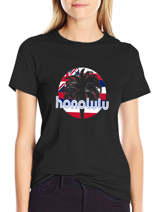 Honolulu Graphic Tee - Tropical Palm Tree T-Shirt
