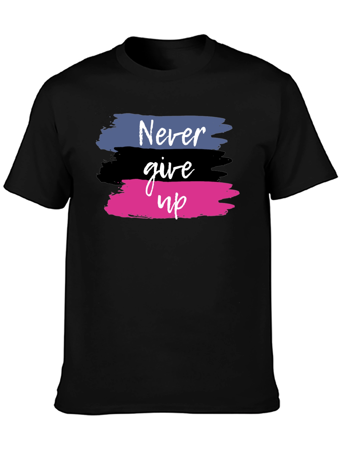 Never Give Up Graphic Tee - Black