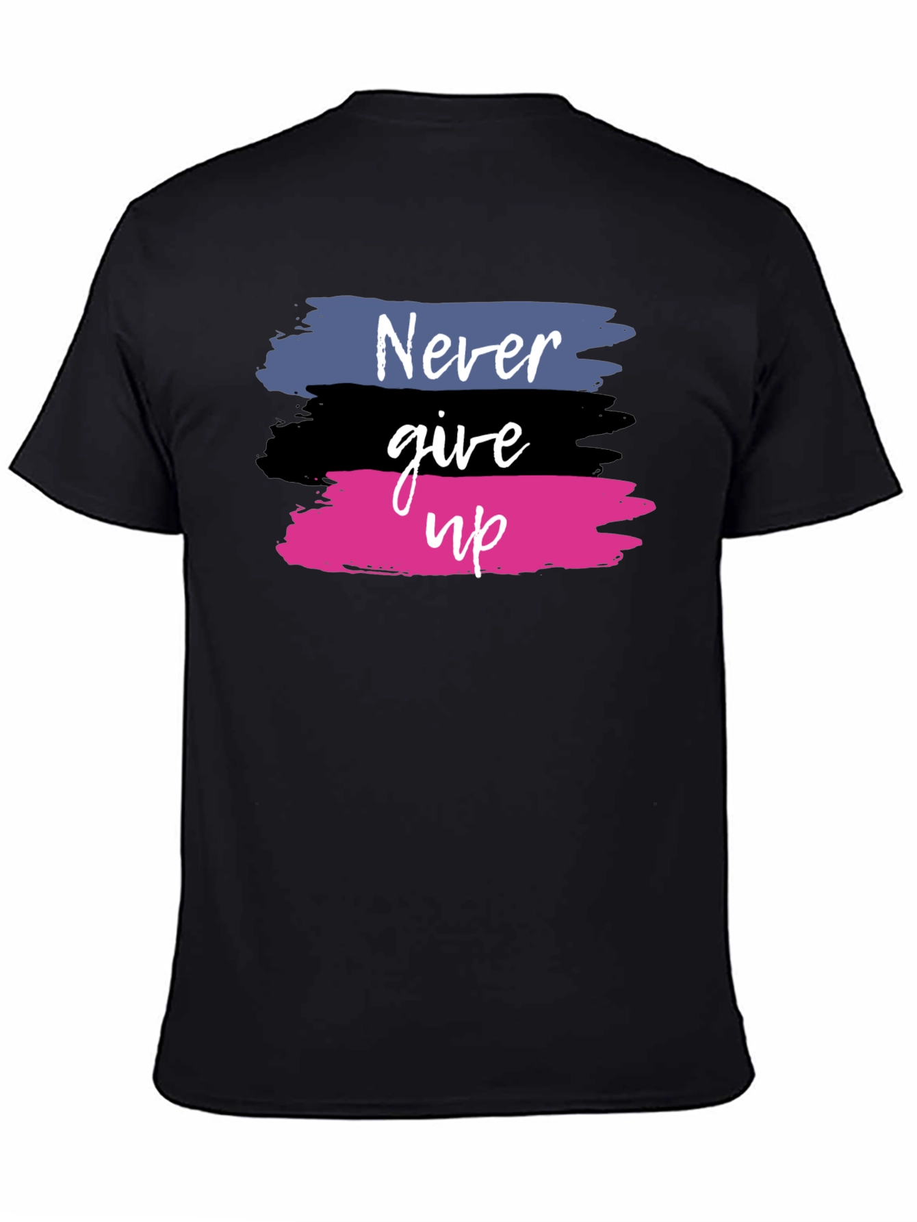 Never Give Up Graphic Tee - Black