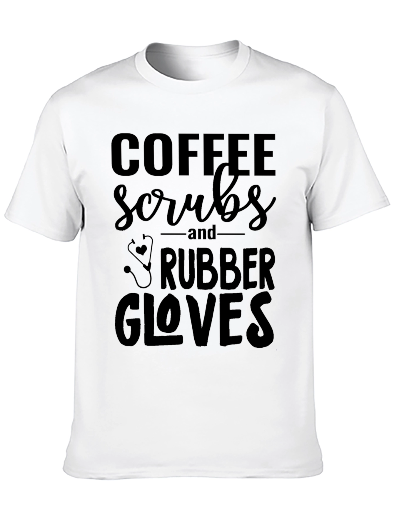 Coffee Scrubs Rubber Gloves Graphic Tee - Nurse T-Shirt