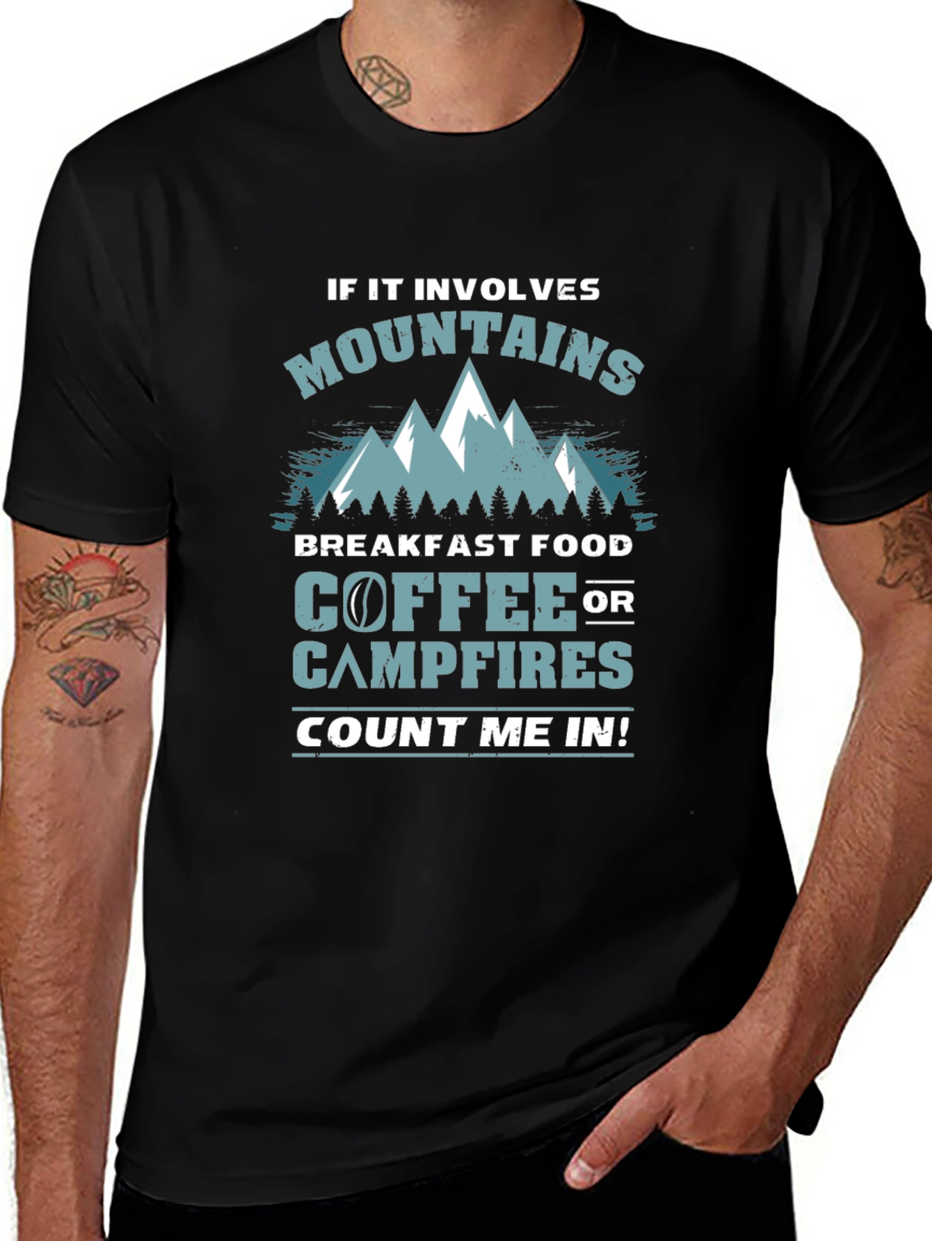 Mountains Coffee Campfires Graphic Tee