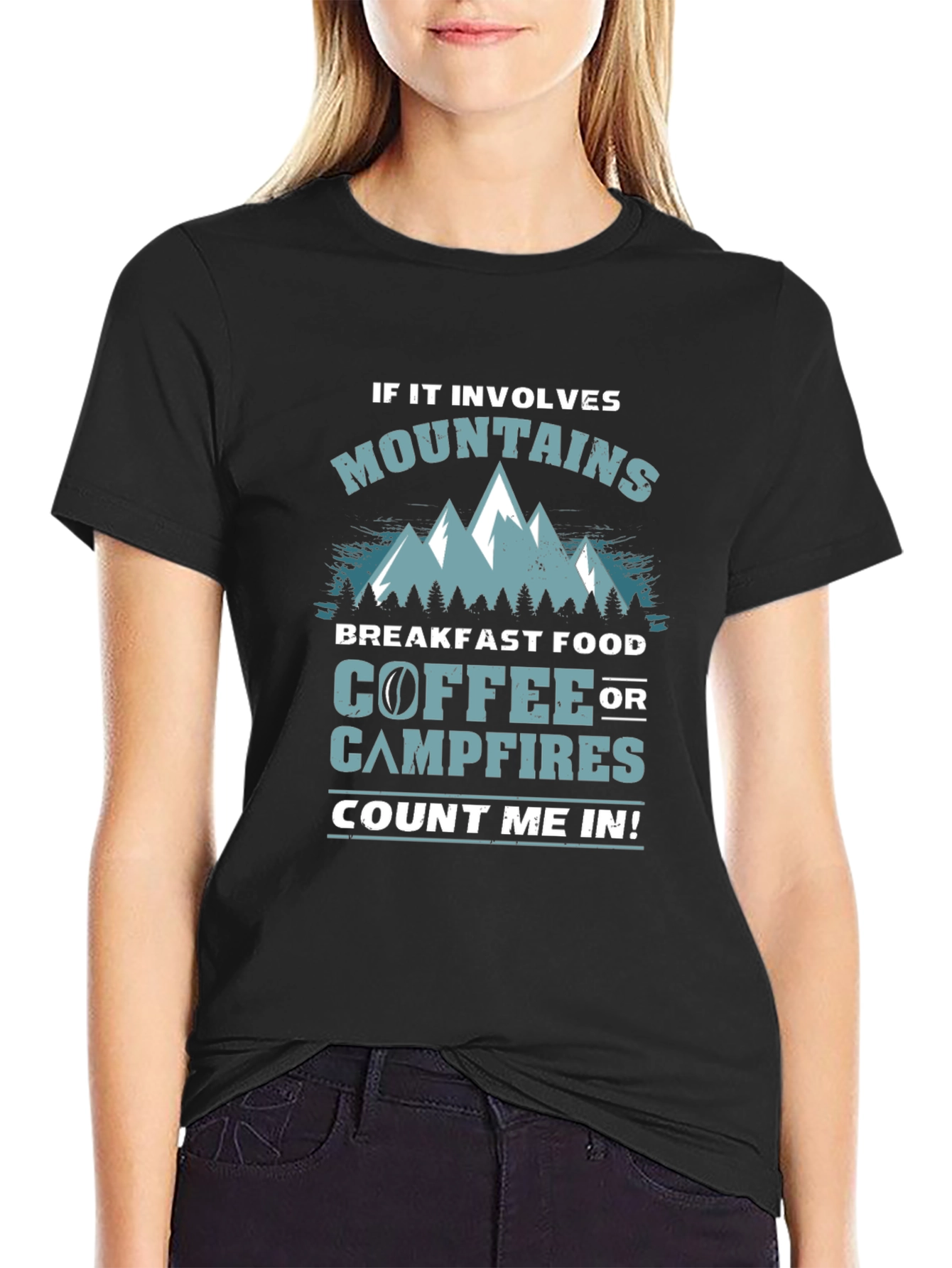 Mountains Coffee Campfires Graphic Tee